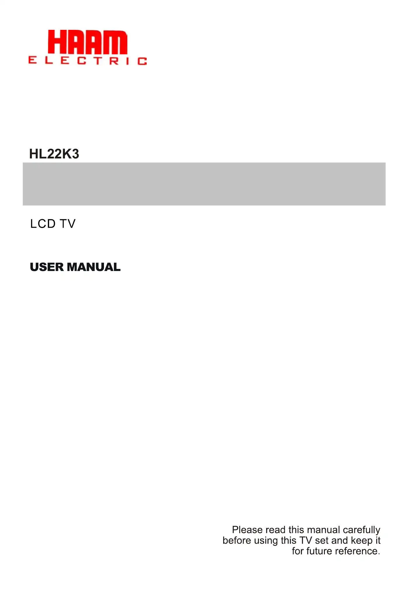 Haier HL22K3 User Manual Manual pdf 1 page image