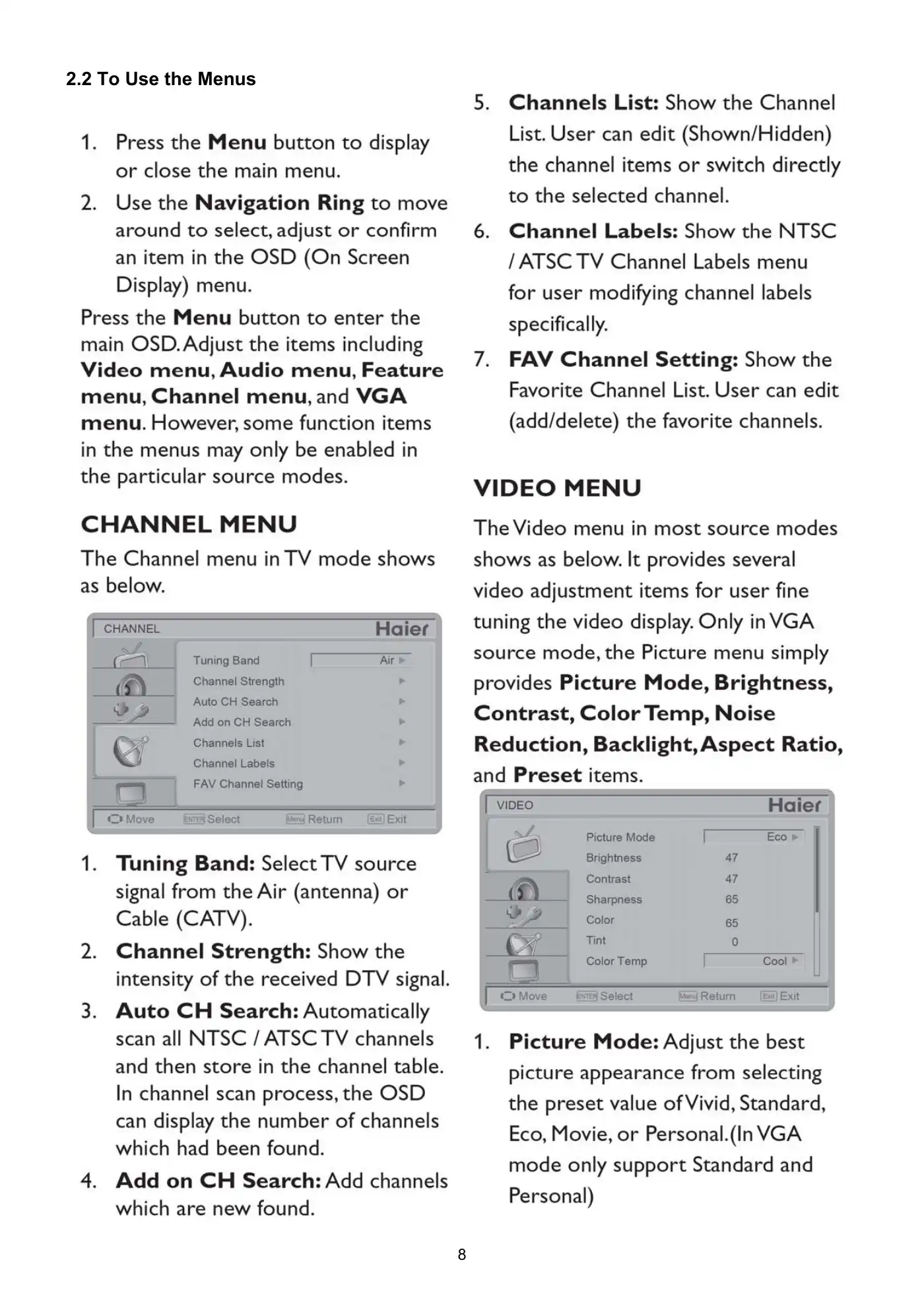 Haier HL22XLT2 Service Manual Manual pdf 7 page image