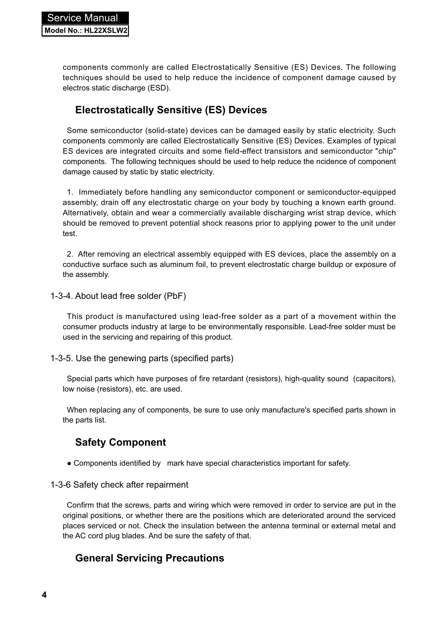 Haier HL22XSLW2 Service Manual Manual pdf 5 page image