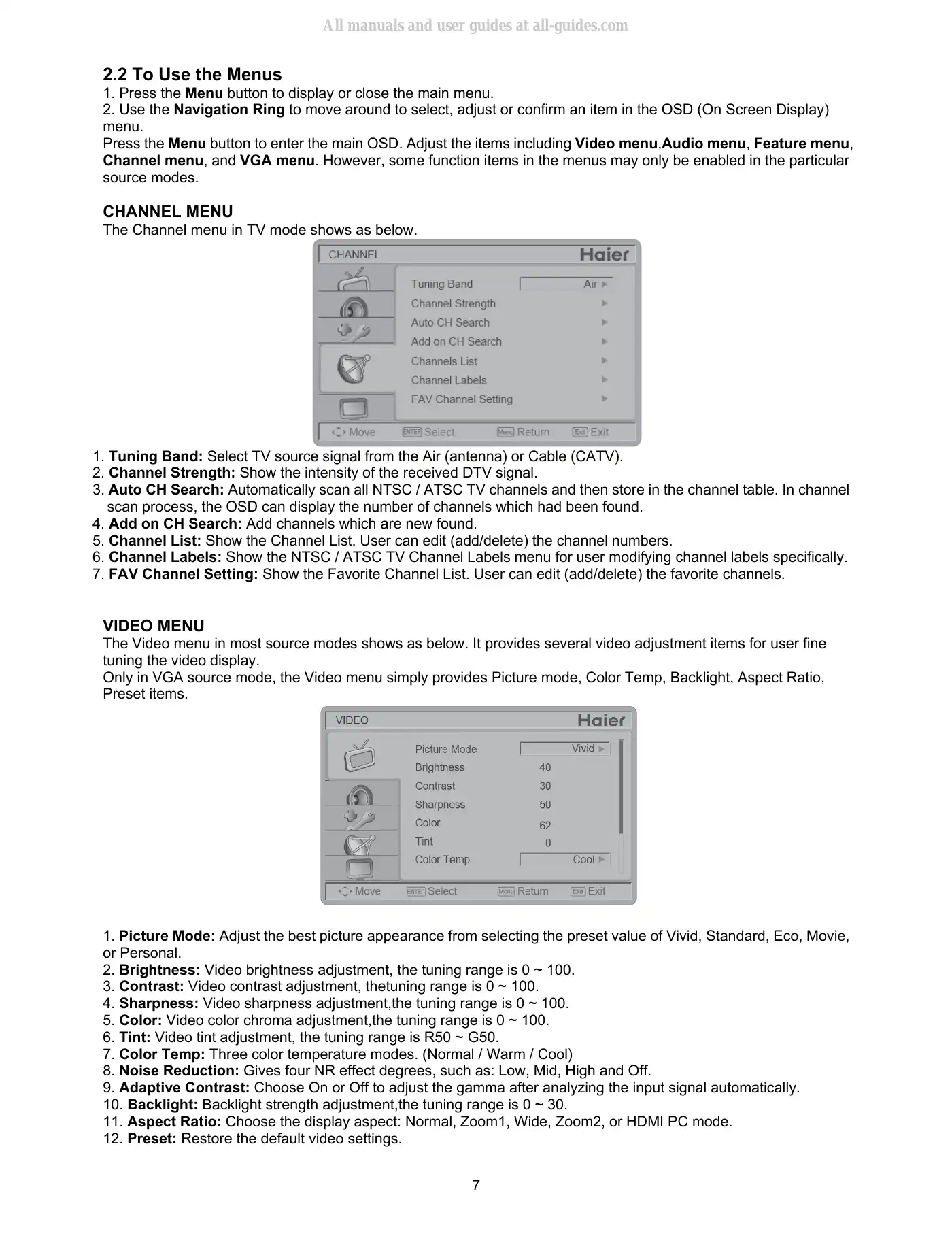 Haier HL24XD2 Service Manual Manual pdf 7 page image