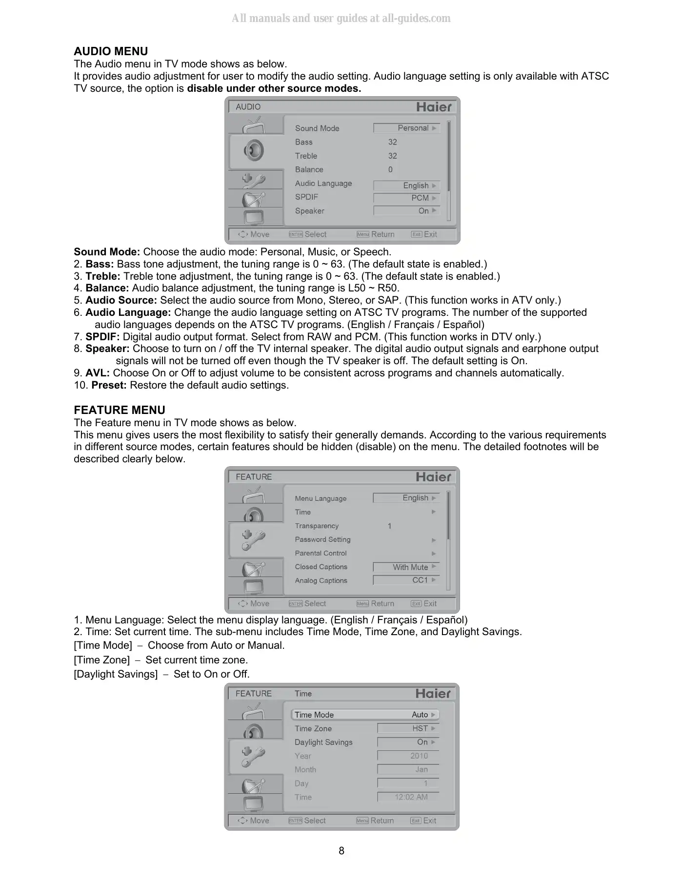 Haier HL24XD2 Service Manual Manual pdf 8 page image
