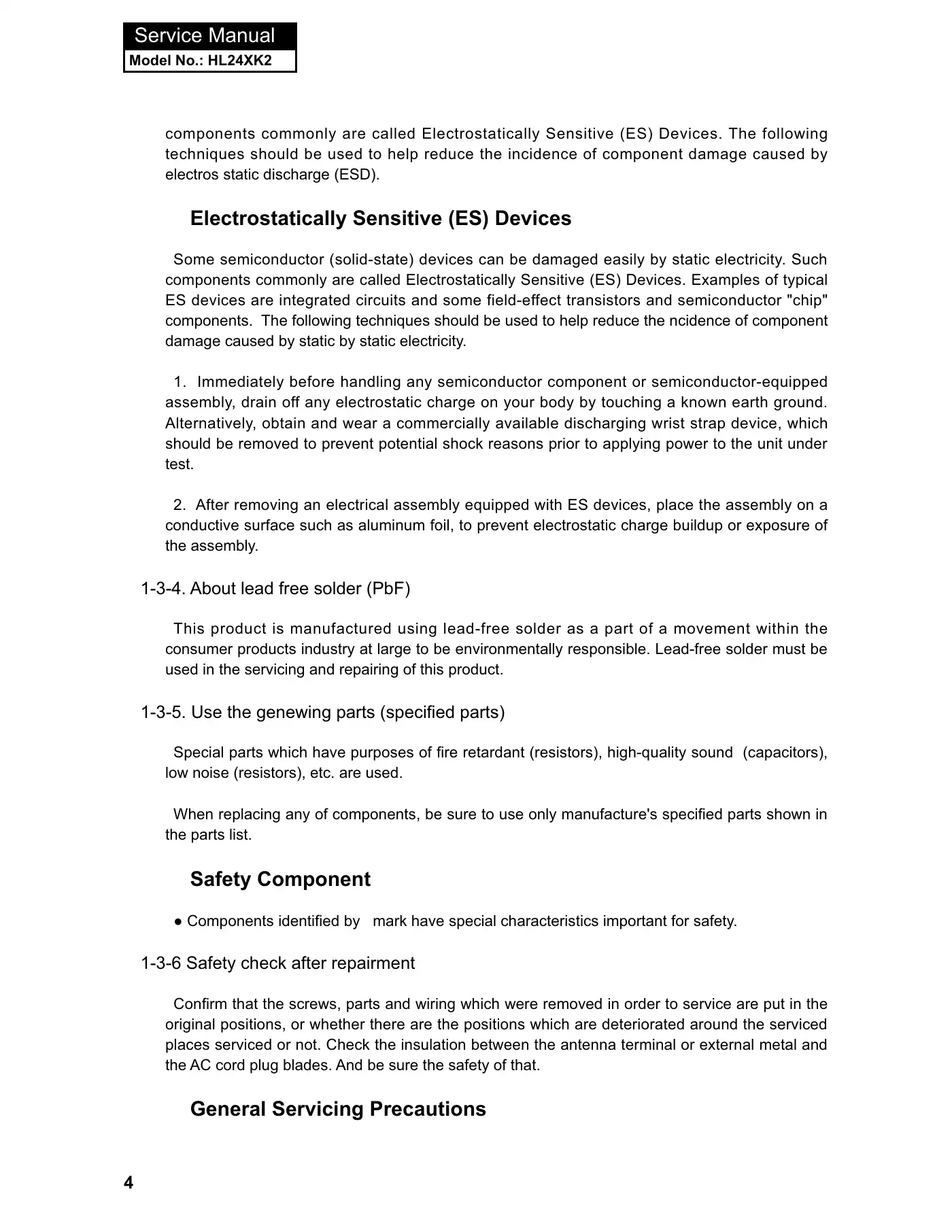 Haier HL24XK2 Service Manual Manual pdf 5 page image