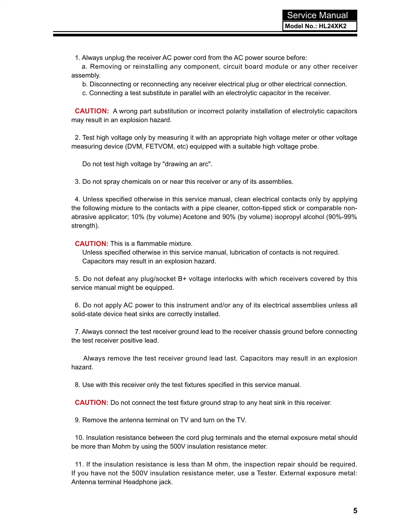 Haier HL24XK2 Service Manual Manual pdf 6 page image
