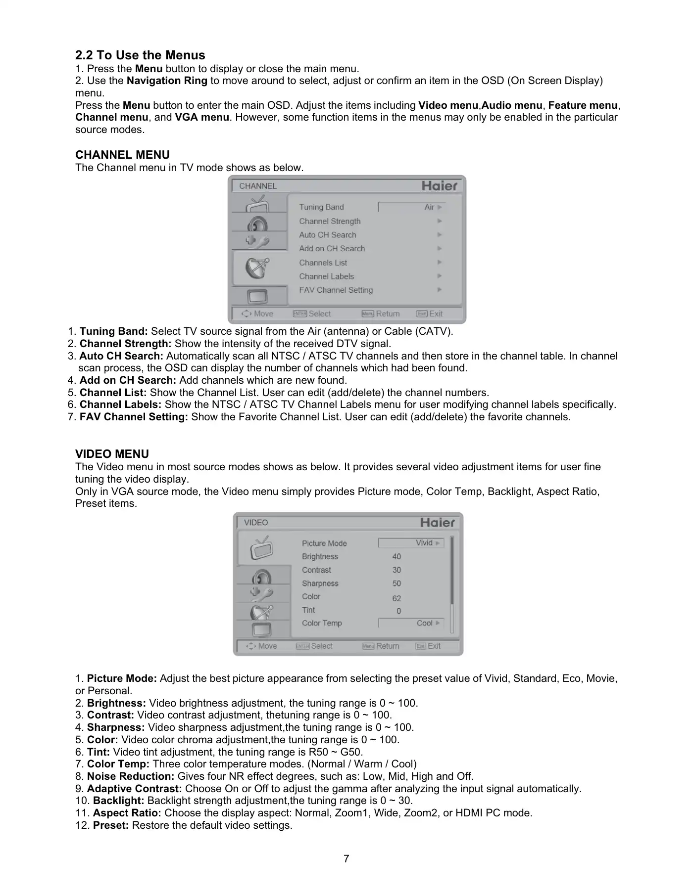 Haier HL32D2 Service Manual Manual pdf 7 page image