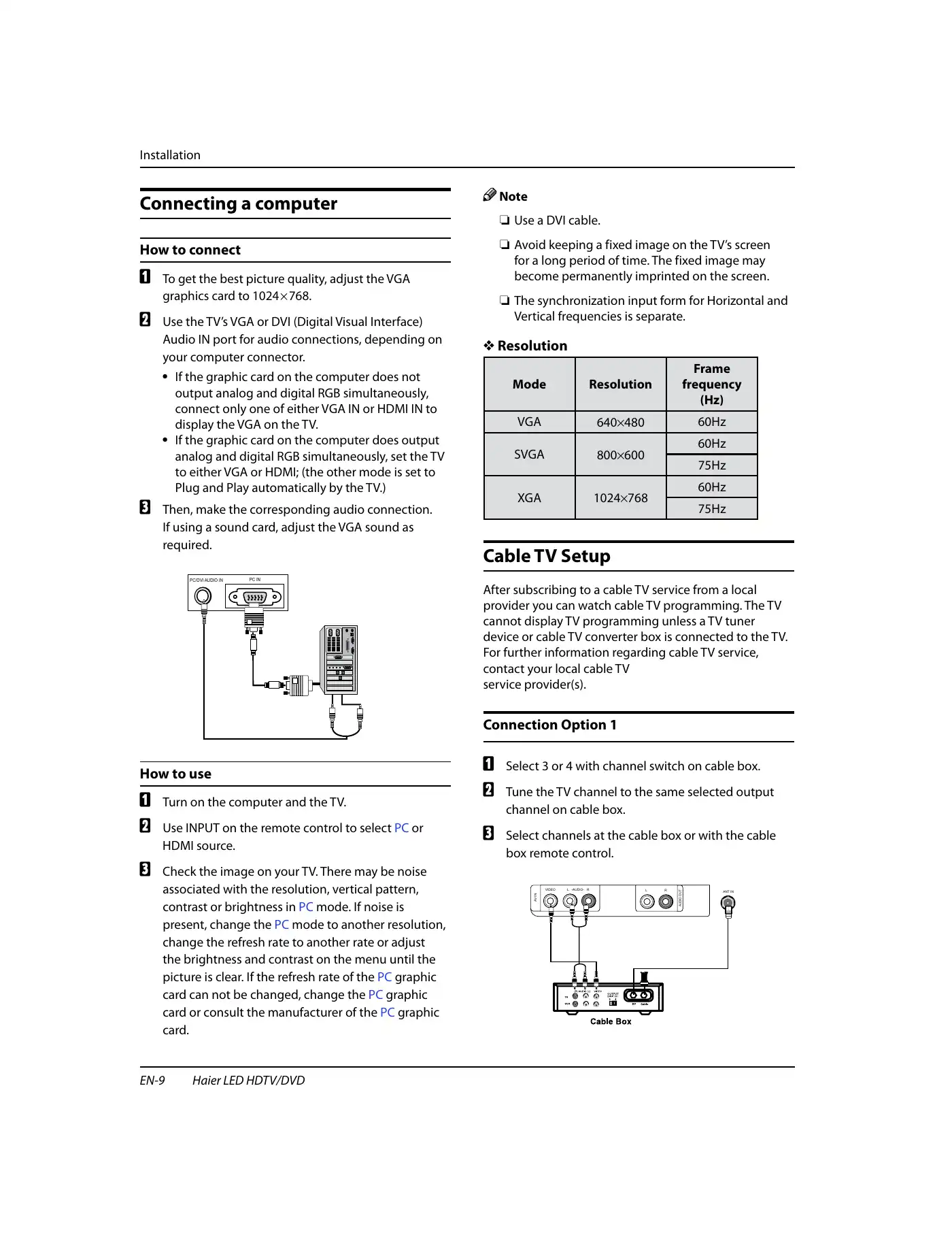Haier HLC24XSL2 Owner's Manual Manual pdf 10 page image