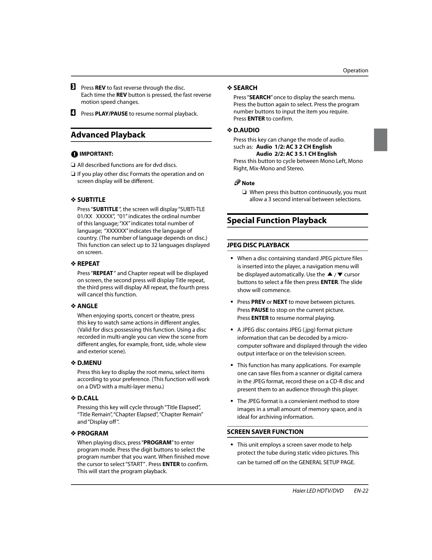 Haier HLC24XSL2 Owner's Manual Manual pdf 23 page image
