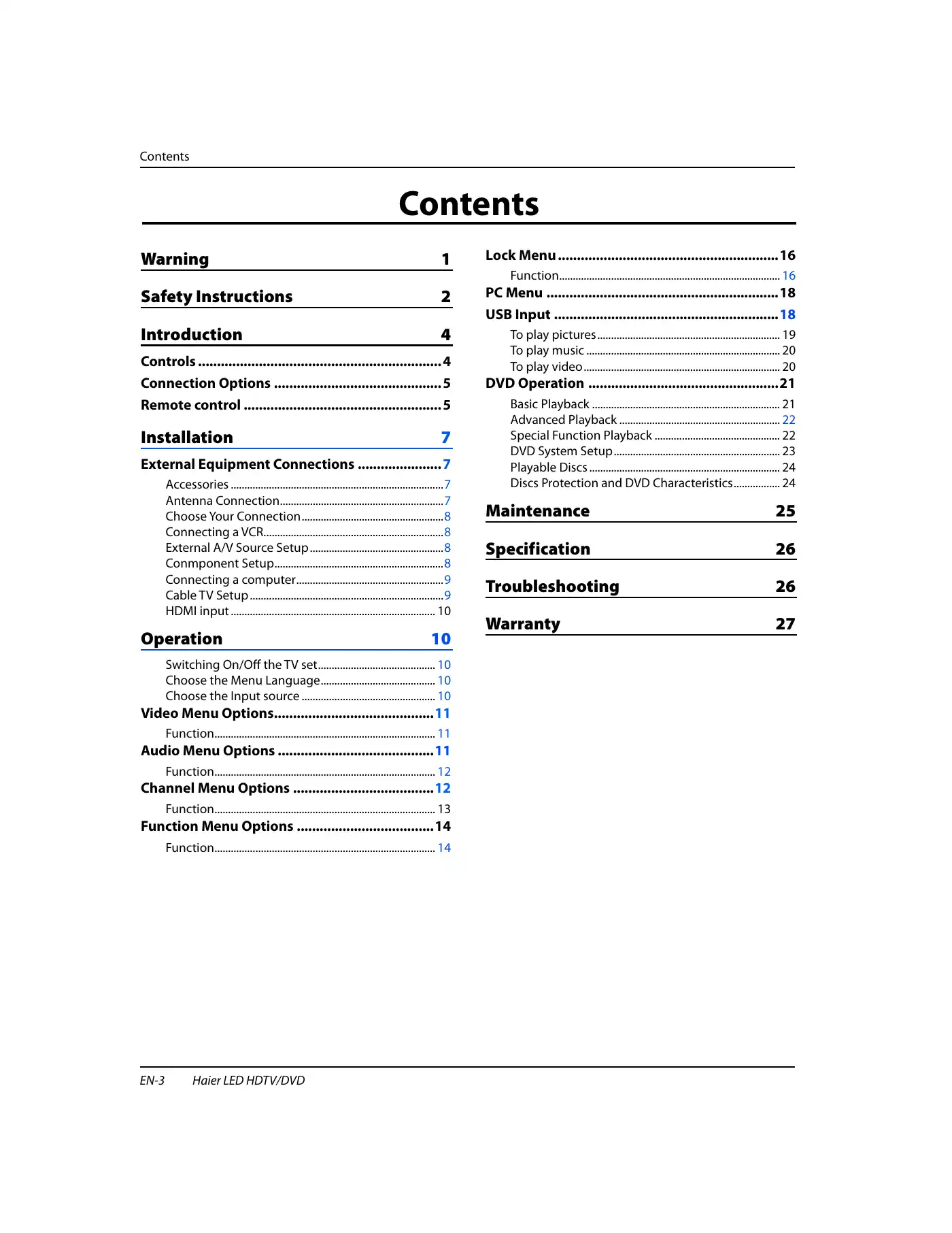 Haier HLC24XSL2 Owner's Manual Manual pdf 4 page image