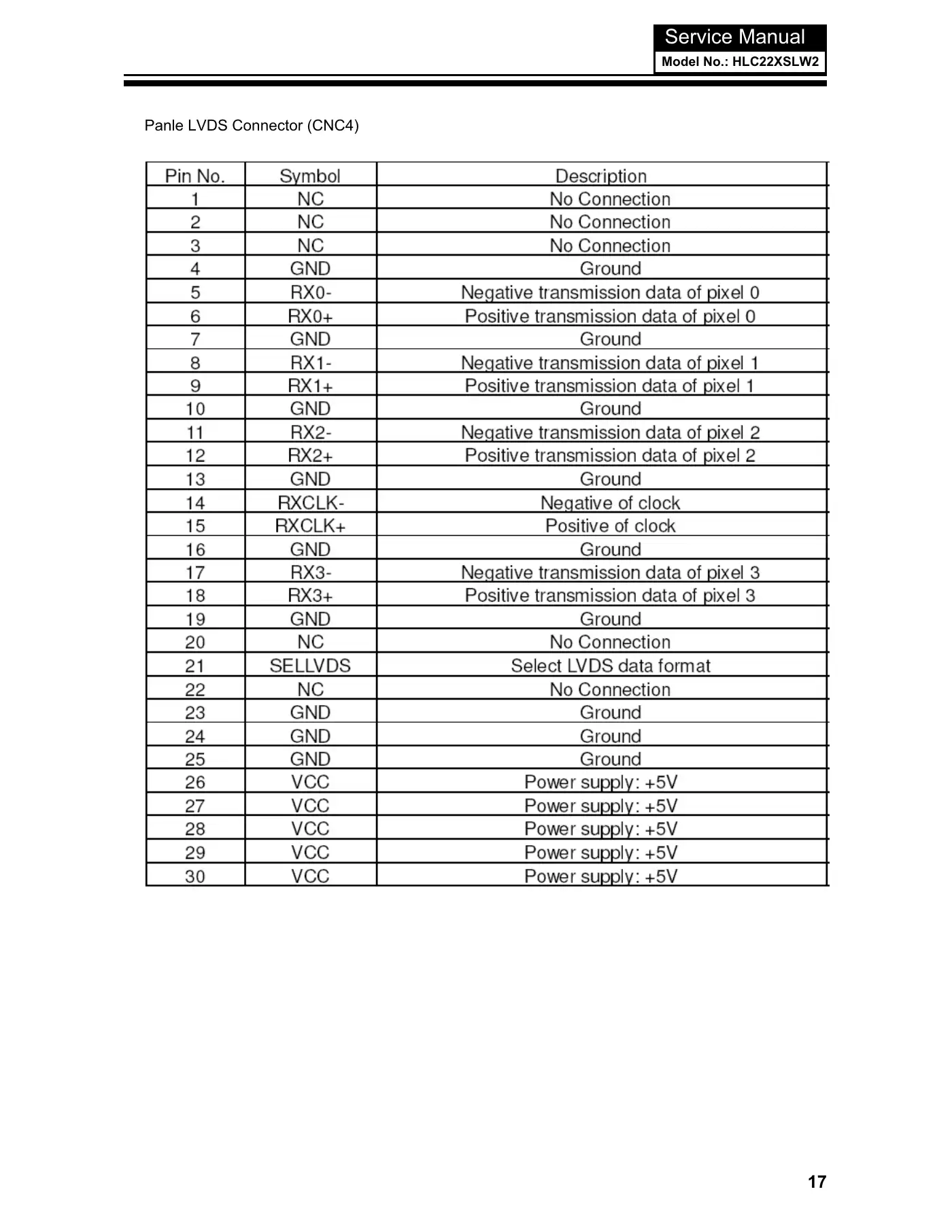 Haier HLC22XSLW2 Service Manual Manual pdf 18 page image