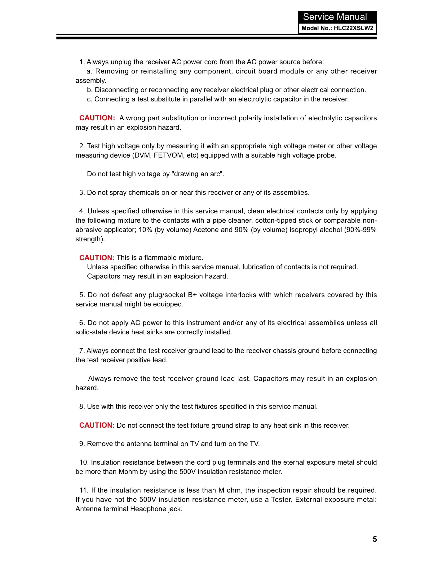 Haier HLC22XSLW2 Service Manual Manual pdf 6 page image