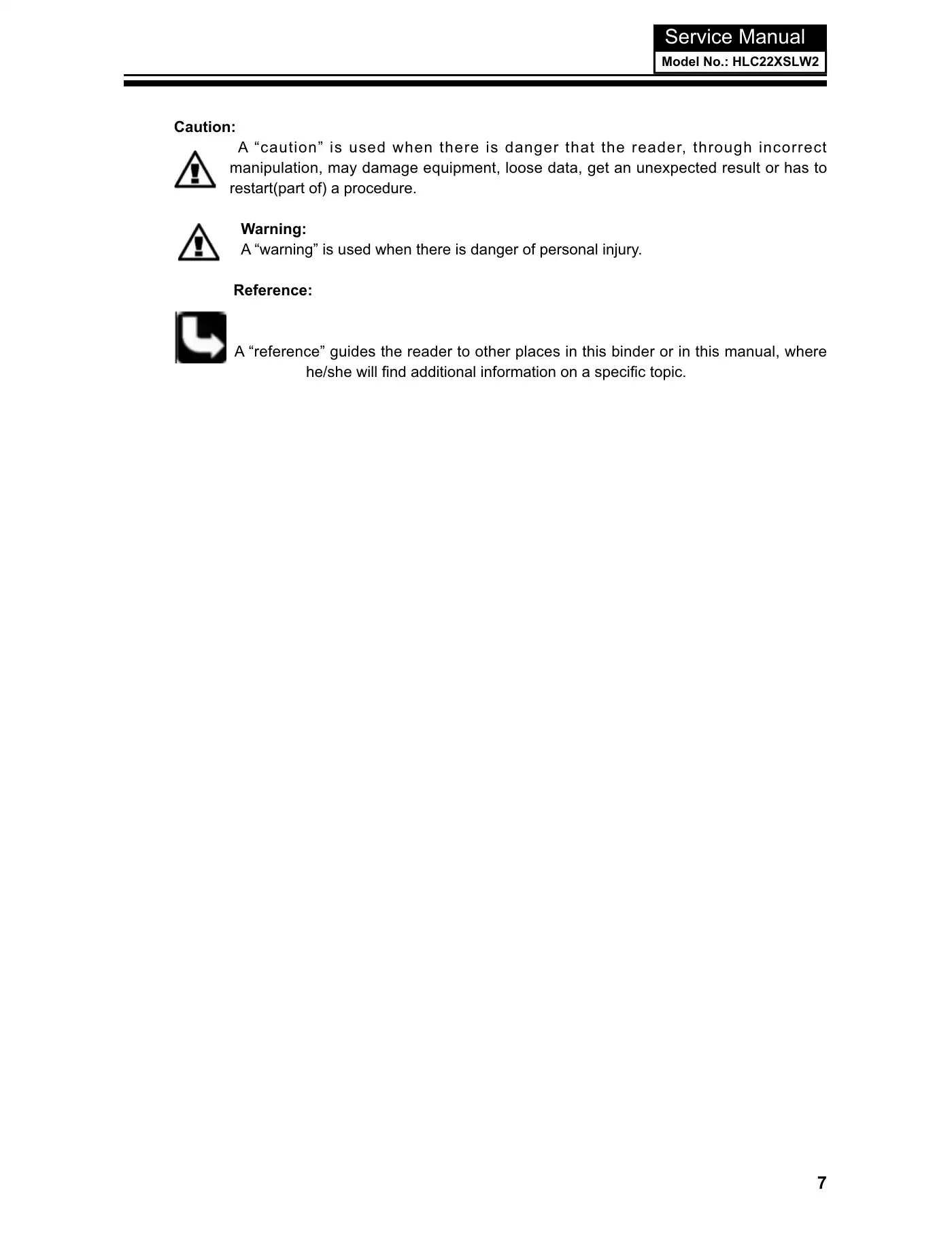 Haier HLC22XSLW2 Service Manual Manual pdf 8 page image