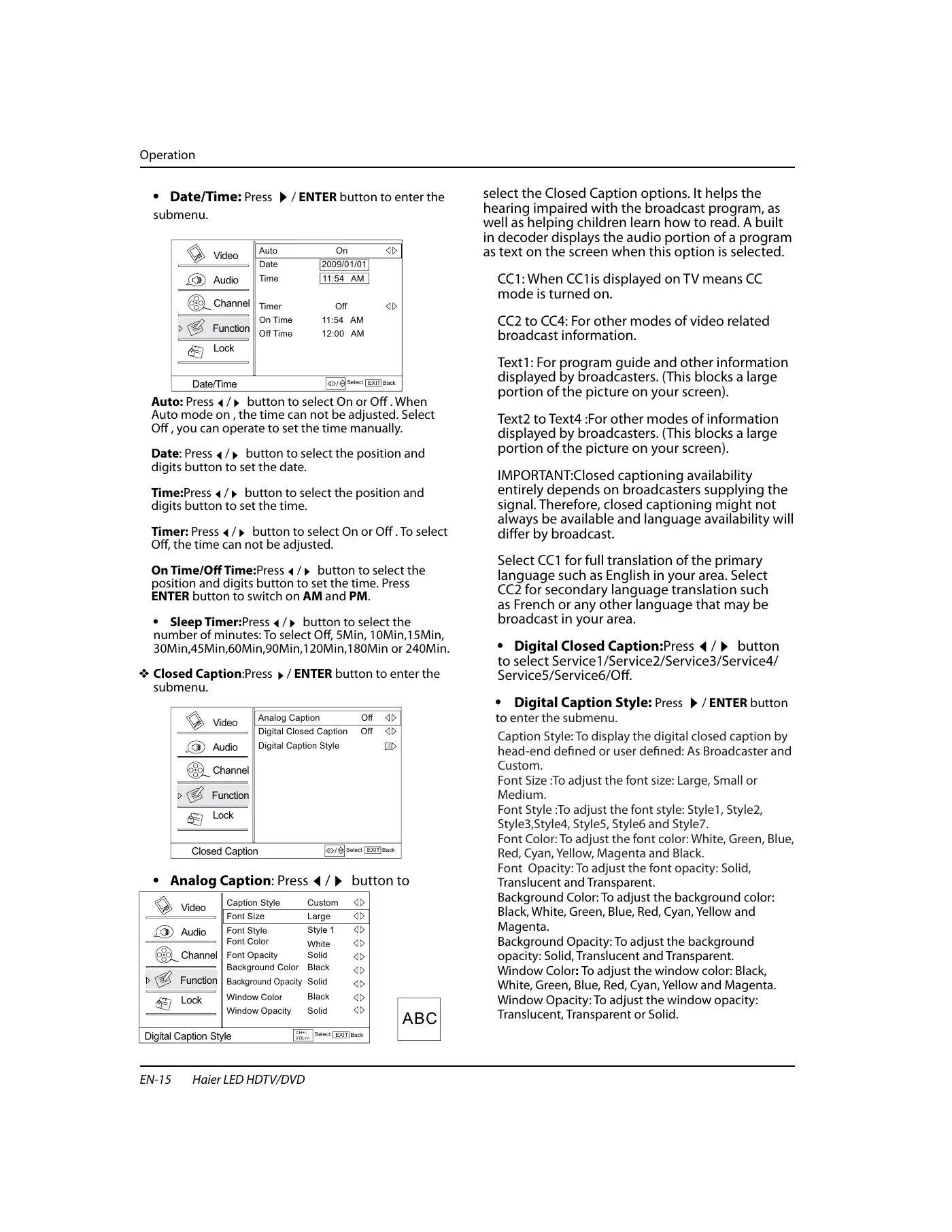 Haier HLC22XSLW2 Important Safety Instructions Manual Manual pdf 15 page image
