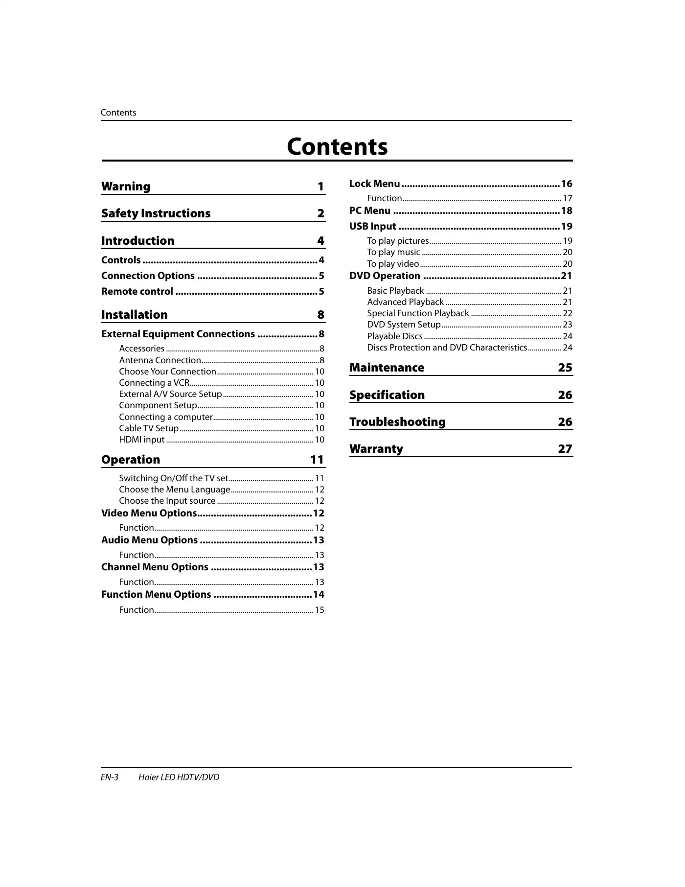 Haier HLC22XSLW2 Important Safety Instructions Manual Manual pdf 3 page image