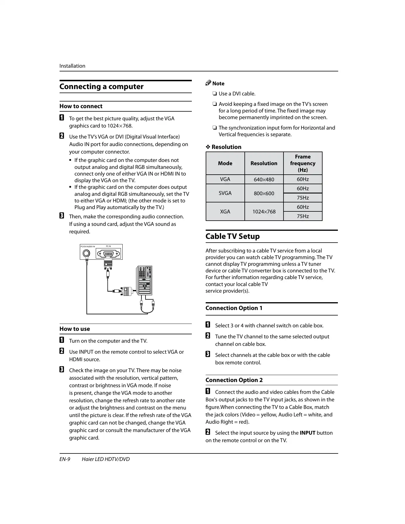 Haier HLC22XSLW2 Important Safety Instructions Manual Manual pdf 9 page image