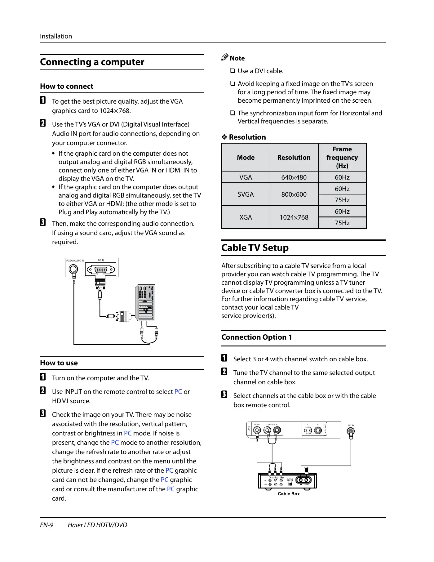 Haier HLC24XK2 Owner's Manual Manual pdf 10 page image