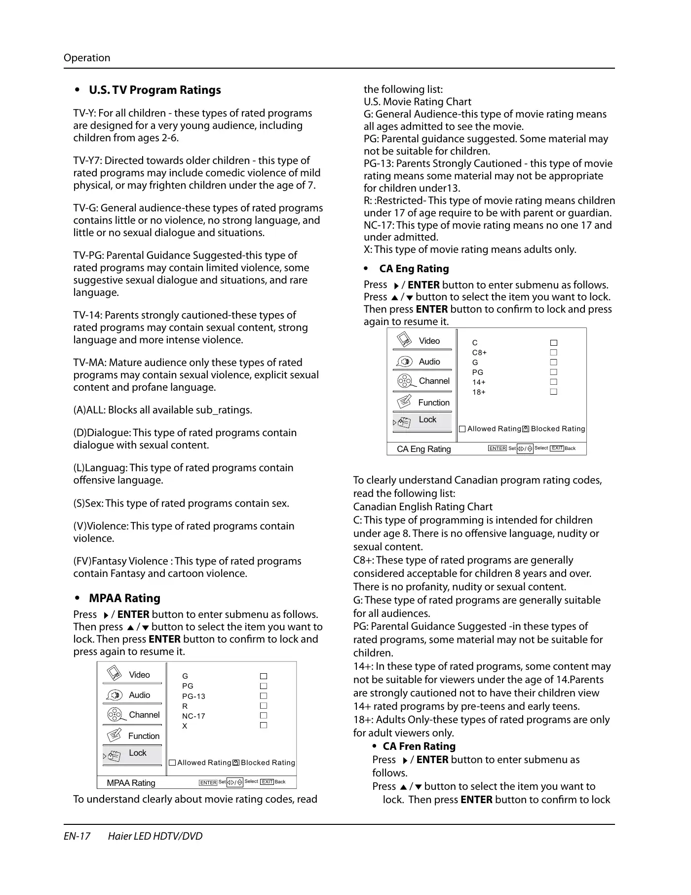 Haier HLC24XK2 Owner's Manual Manual pdf 18 page image