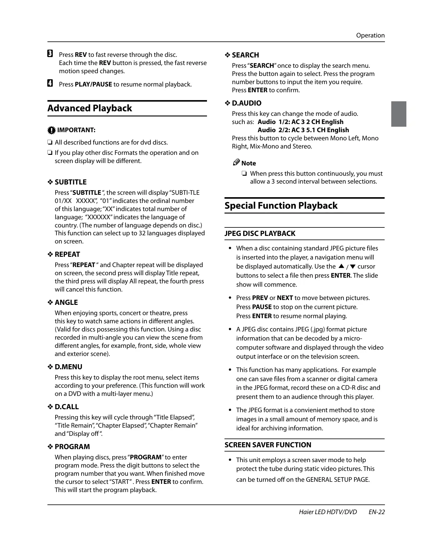 Haier HLC24XK2 Owner's Manual Manual pdf 23 page image