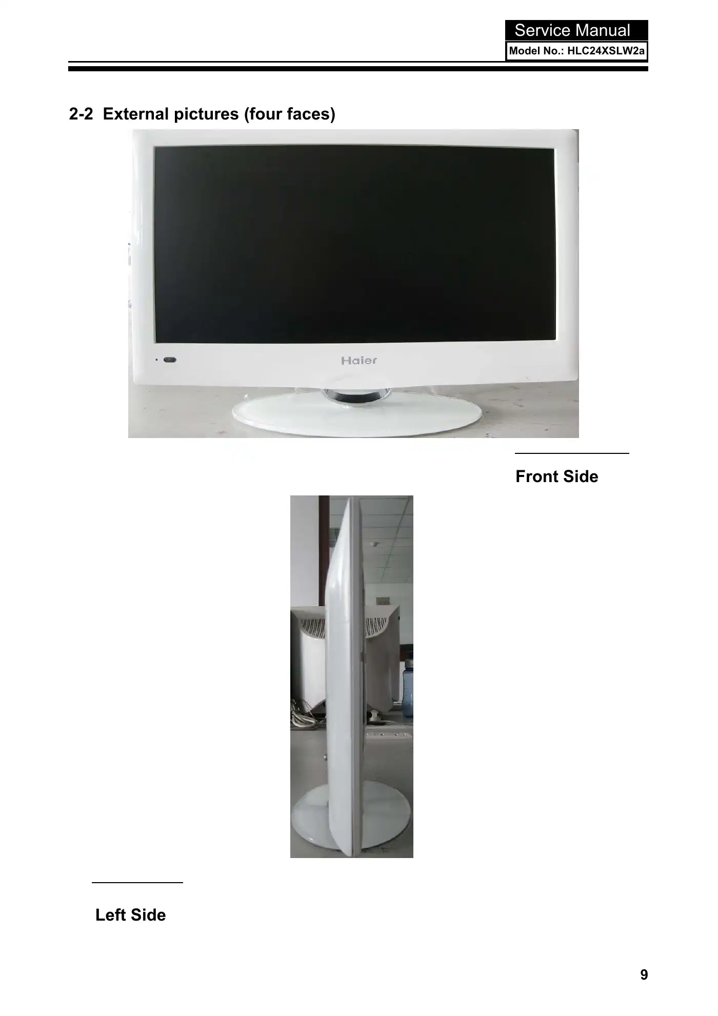 Haier HLC24XSLW2 Service Manual Manual pdf 10 page image