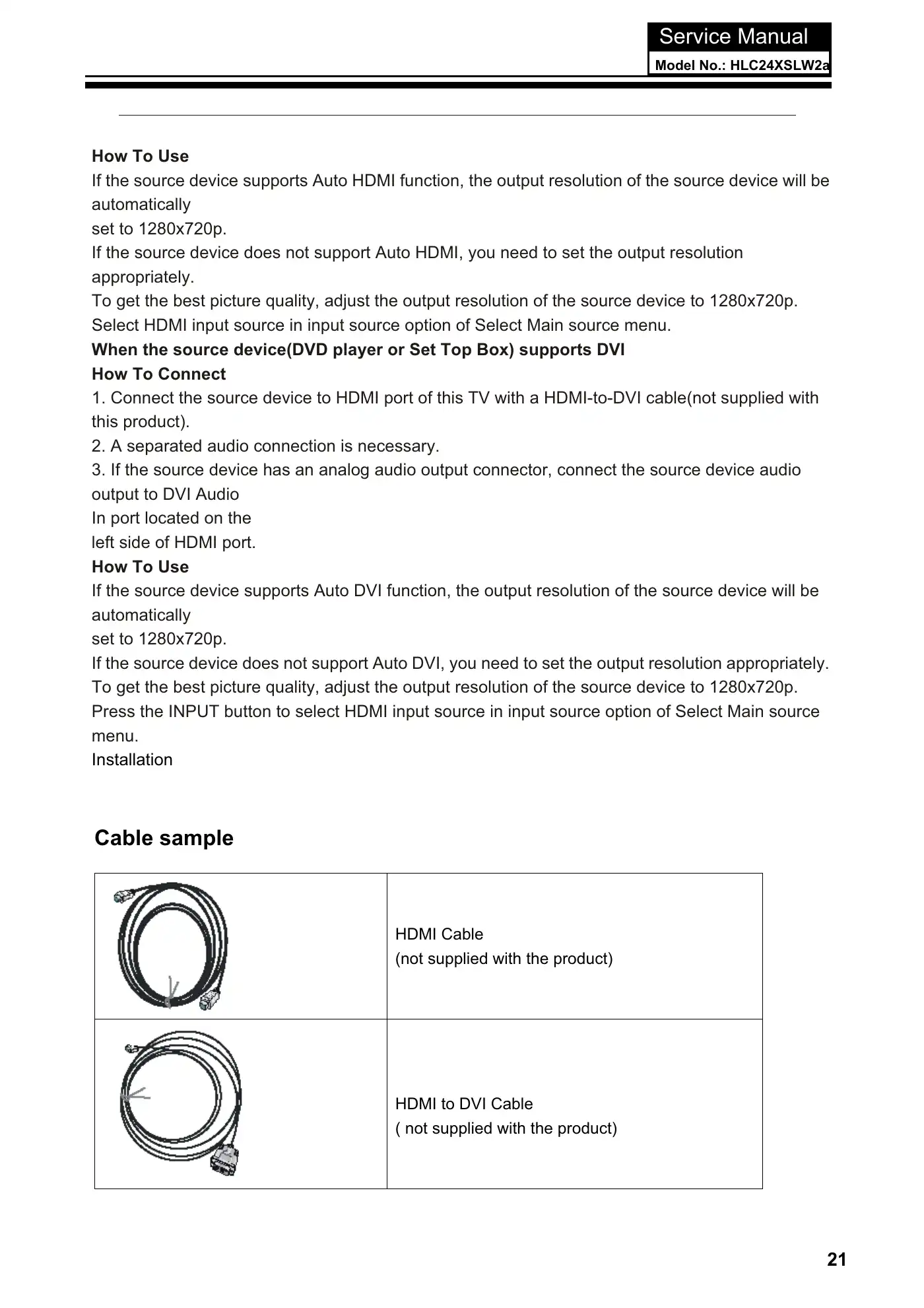 Haier HLC24XSLW2 Service Manual Manual pdf 22 page image