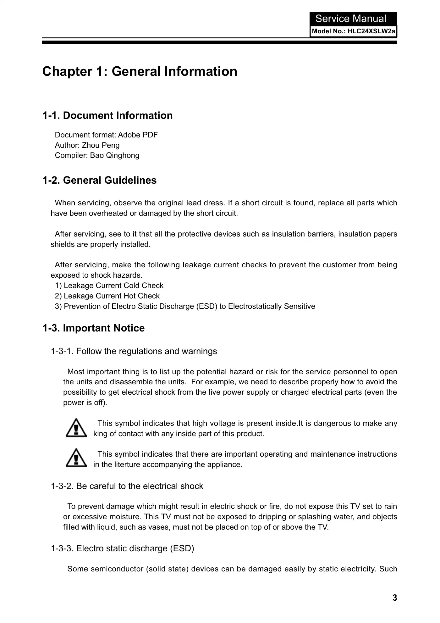 Haier HLC24XSLW2 Service Manual Manual pdf 4 page image