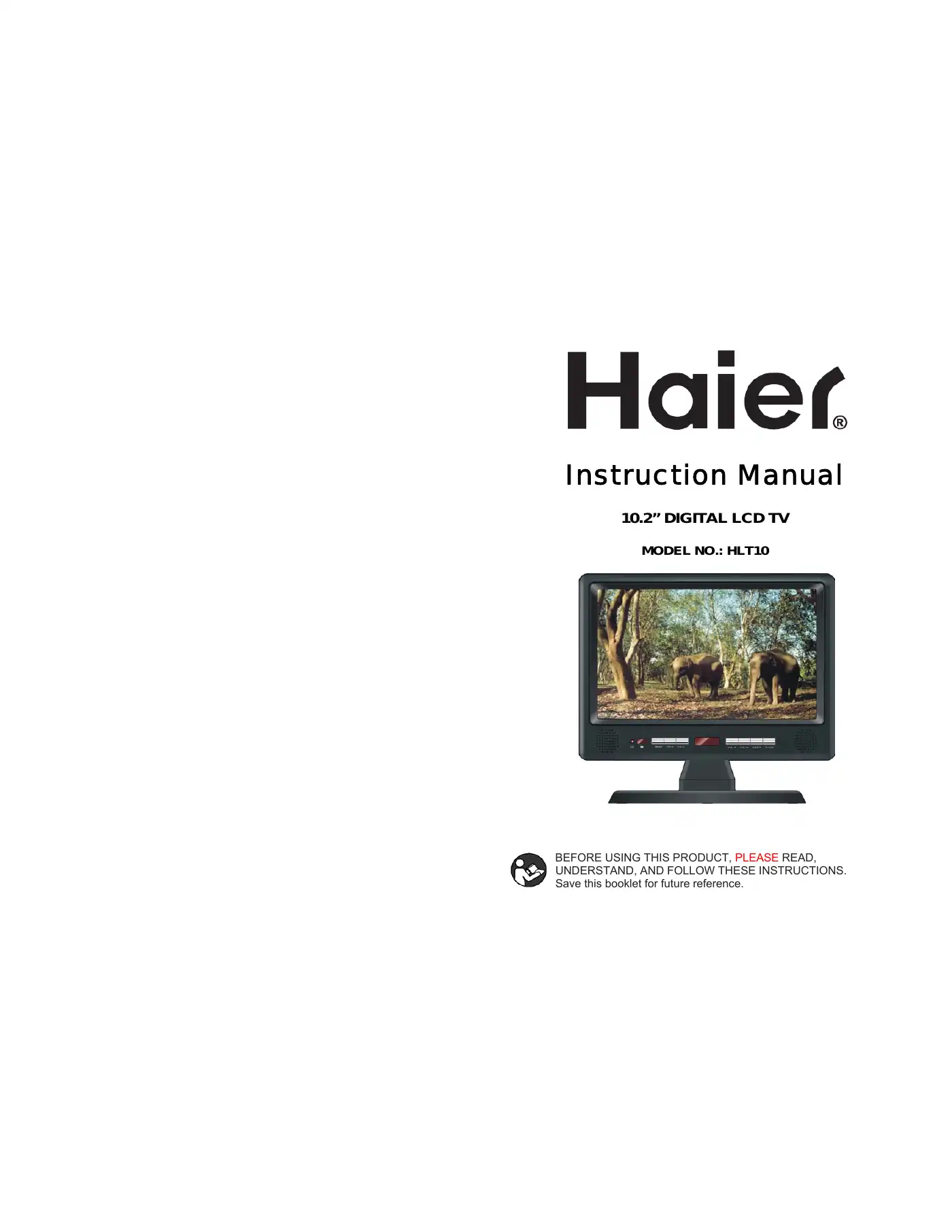 Haier HLT10 Instruction Manual Manual pdf 1 page image