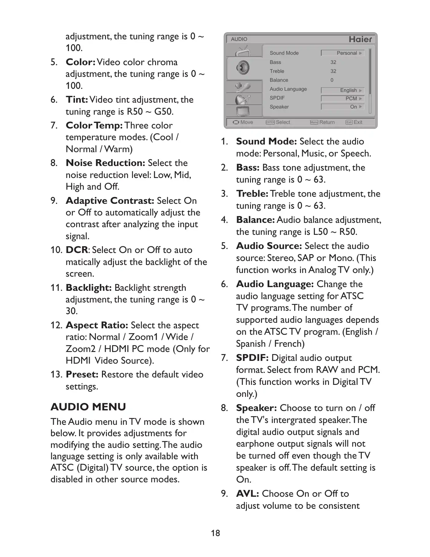 Haier LE22C1380 Owner's Manual Manual pdf 20 page image
