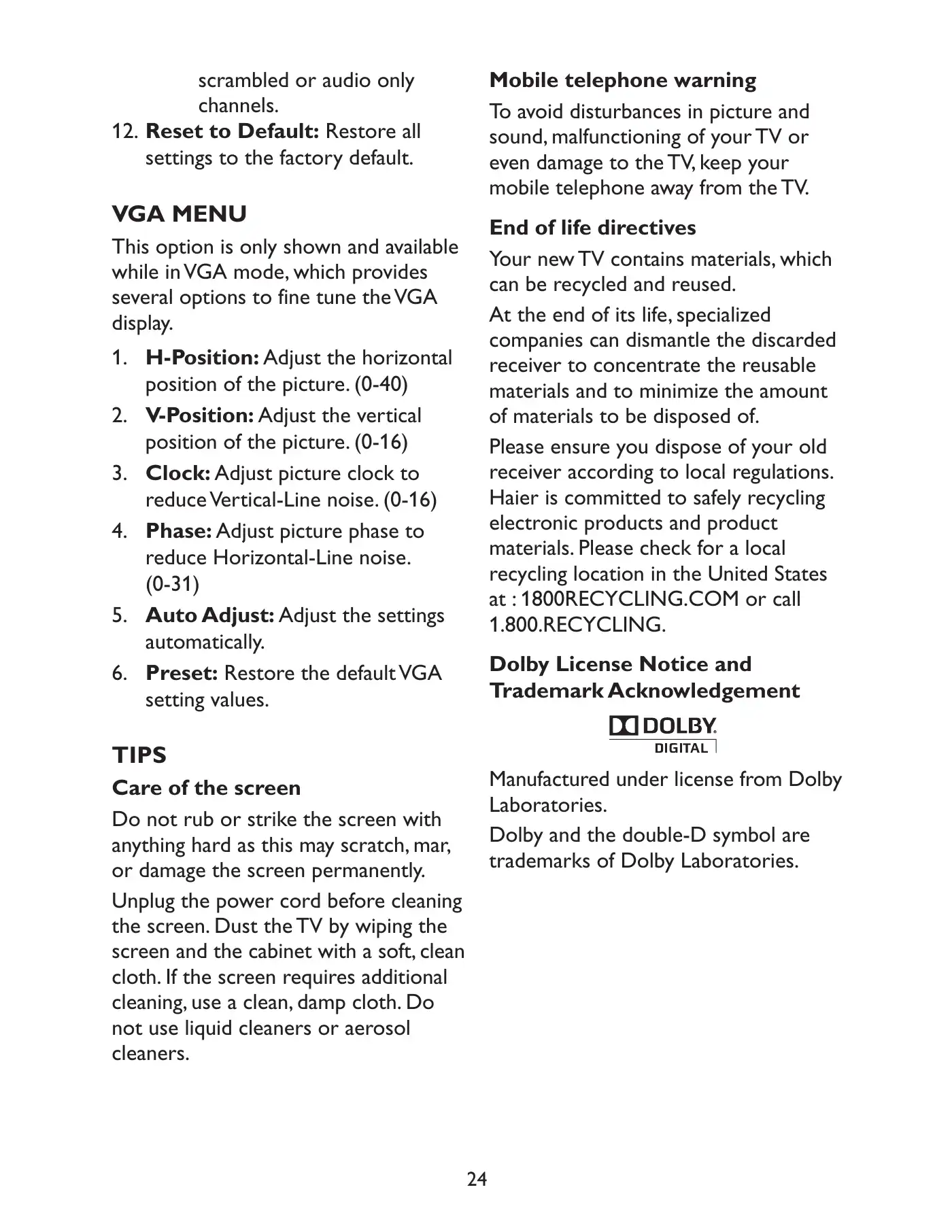 Haier LE19C1320 - ANNEXE 881 Owner's Manual Manual pdf 26 page image