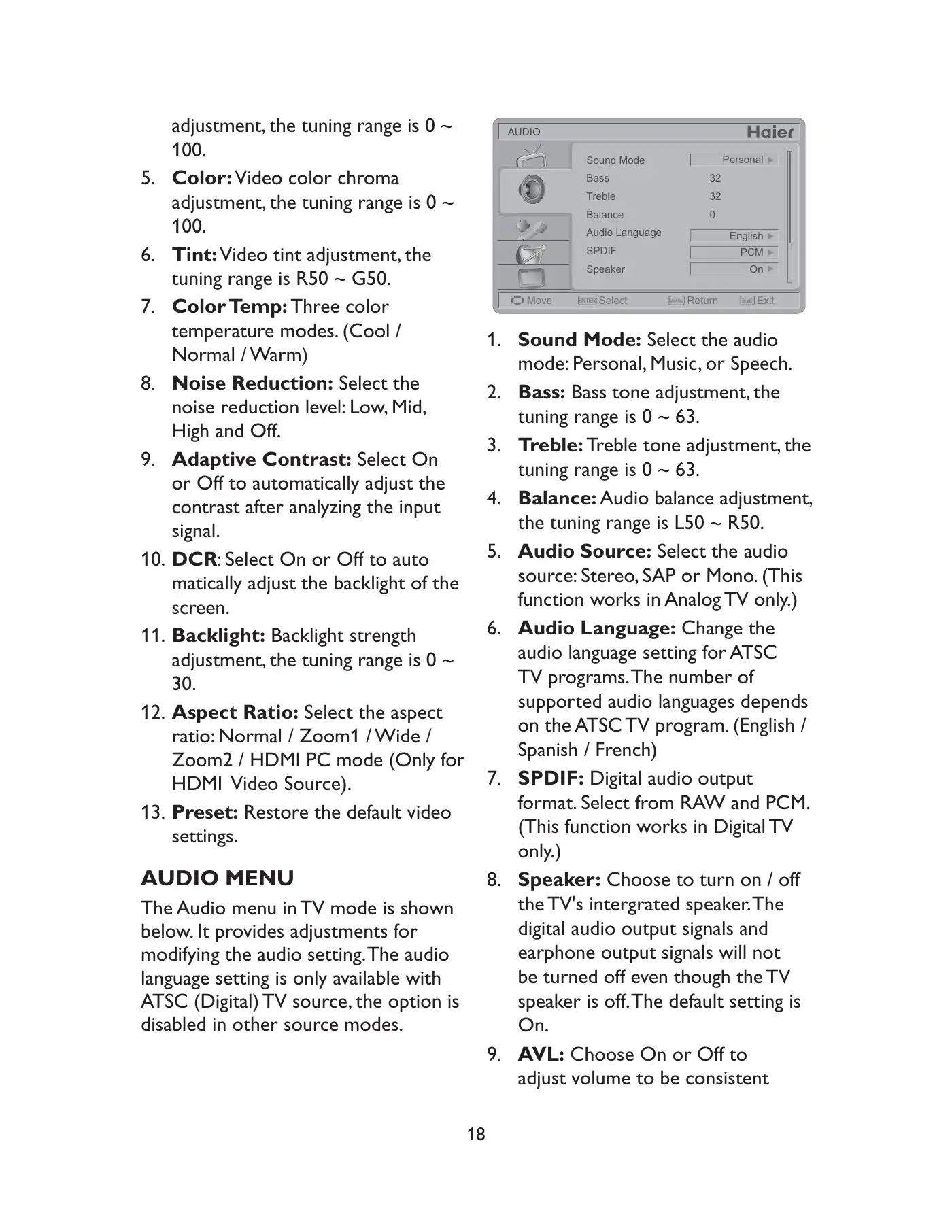 Haier LE19C1320 Owner's Manual Manual pdf 19 page image