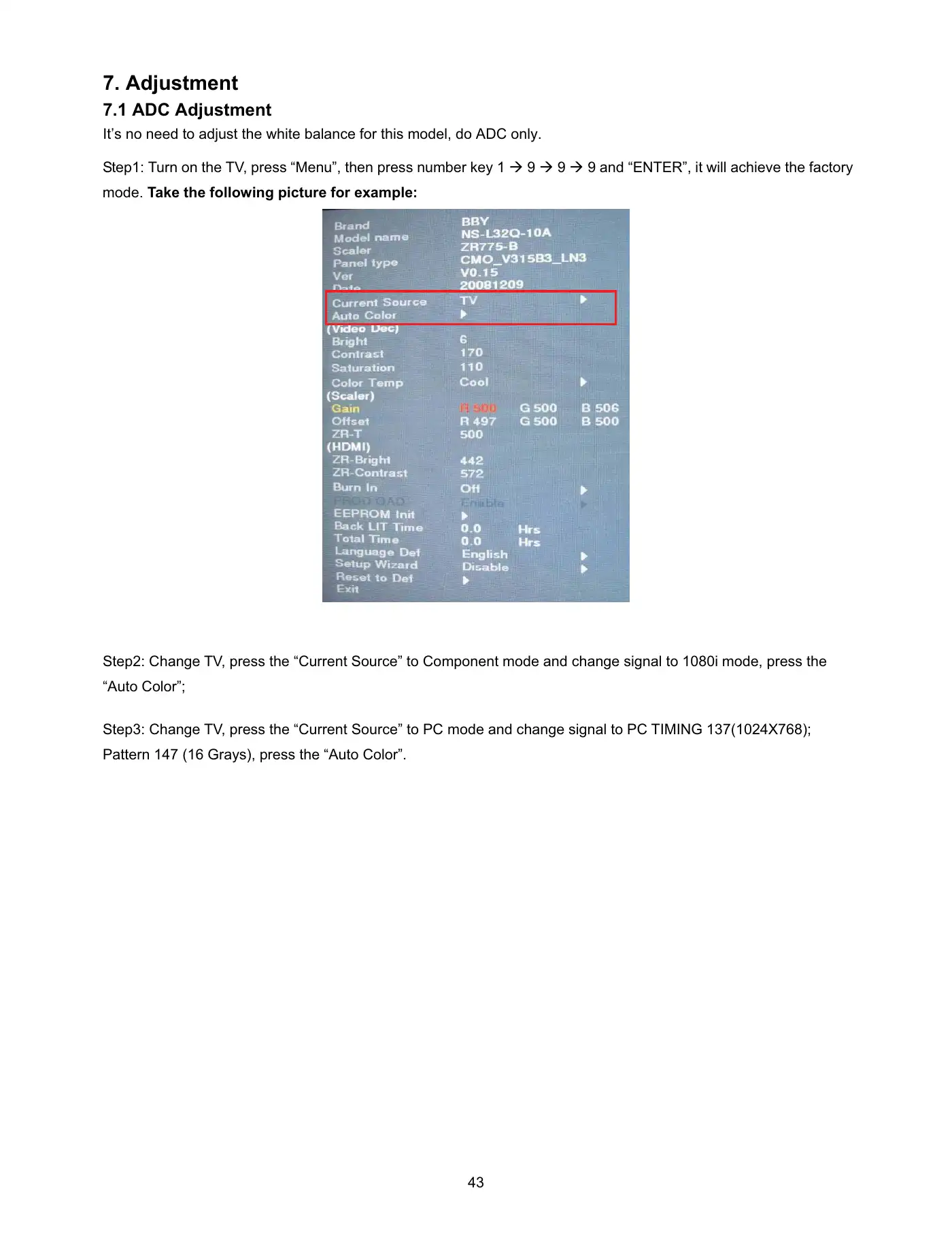 Haier LE19C1320 Service Manual Manual pdf 43 page image