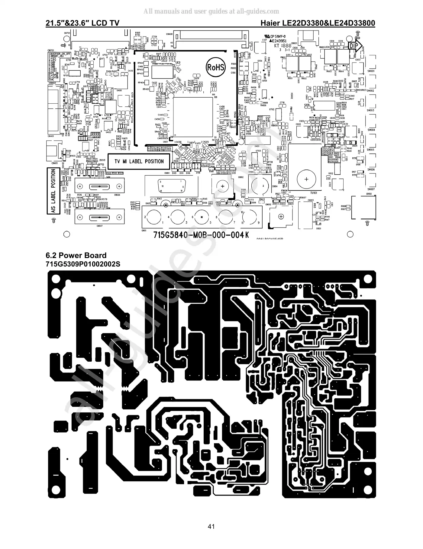Haier LE22D3380 Service Manual Manual pdf 41 page image
