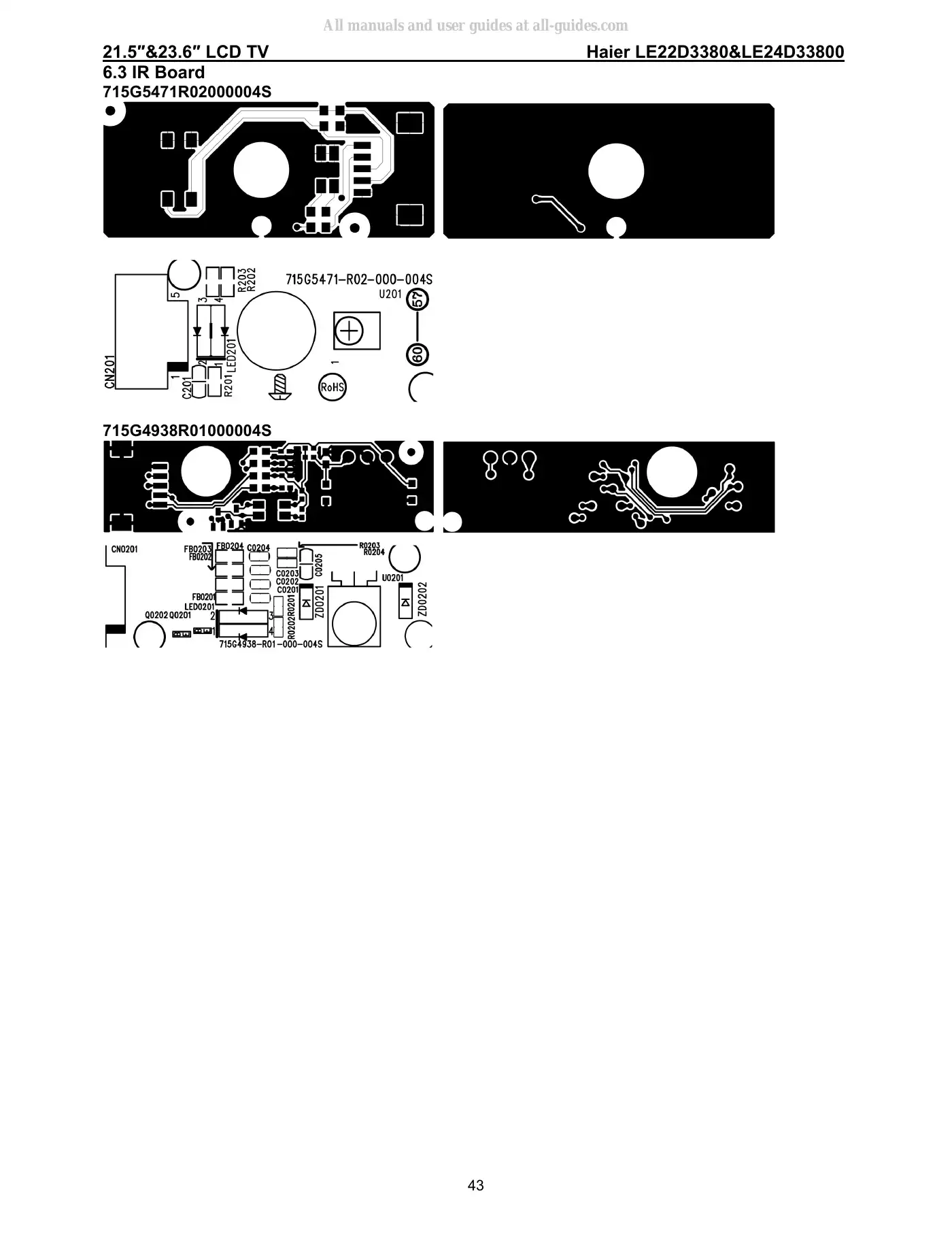 Haier LE22D3380 Service Manual Manual pdf 43 page image