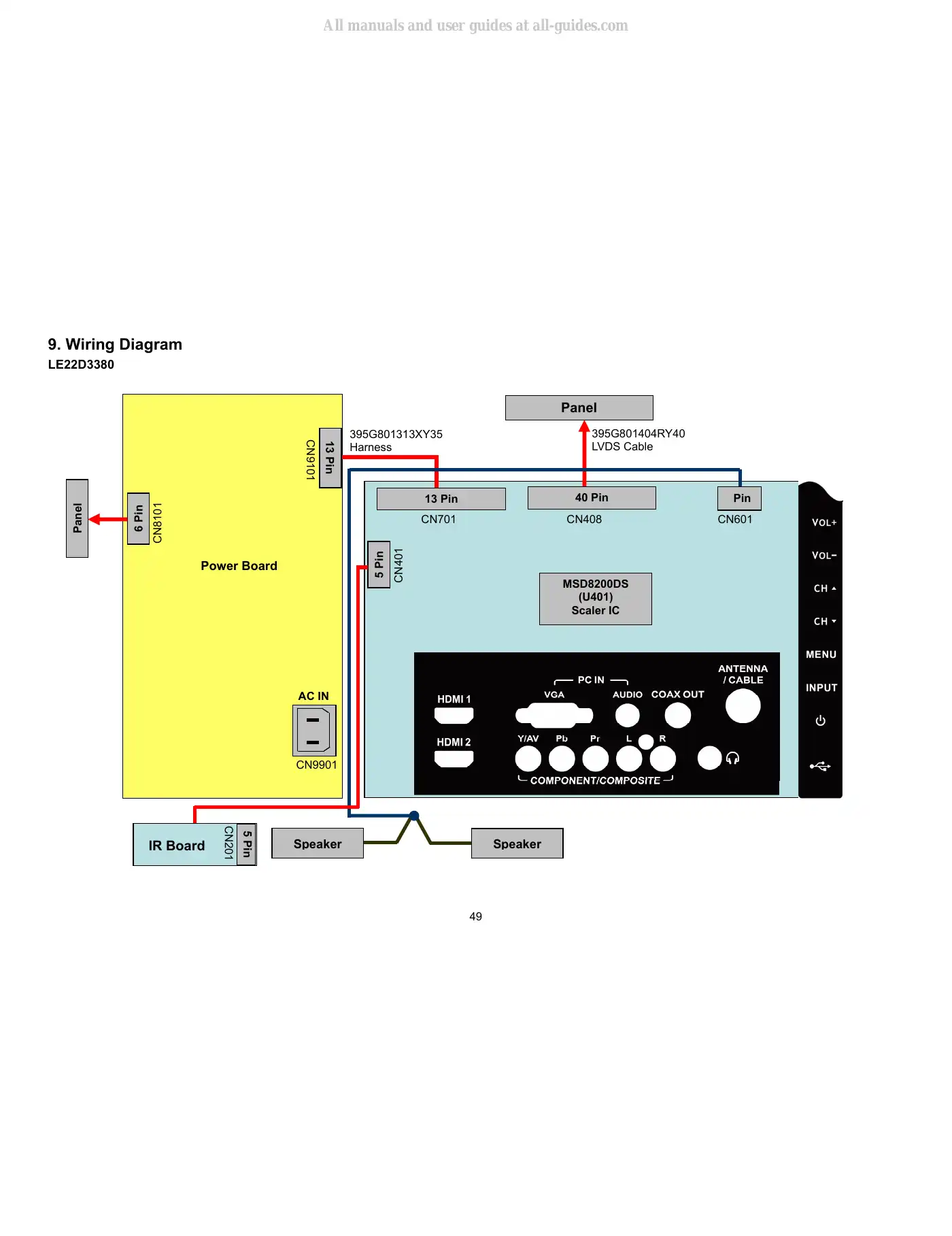 Haier LE22D3380 Service Manual Manual pdf 49 page image