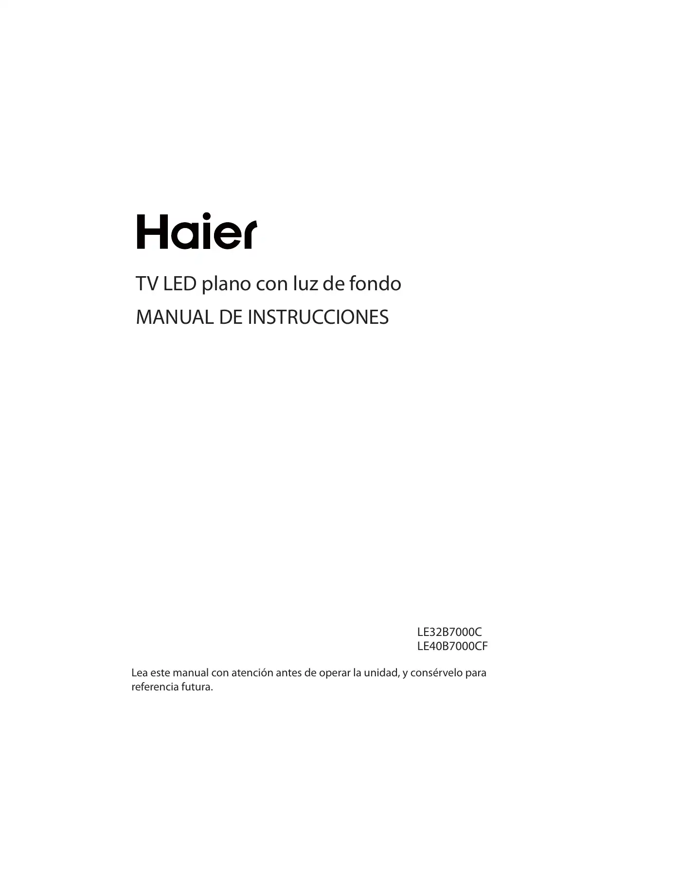Haier LE32B7000C Instruction Manual Manual pdf 120 page image