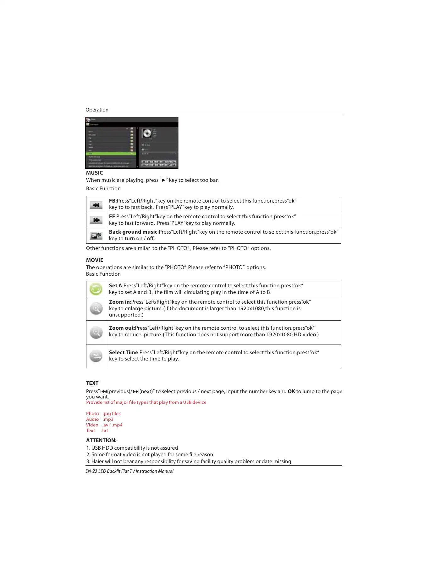 Haier LE32B7000C Instruction Manual Manual pdf 24 page image