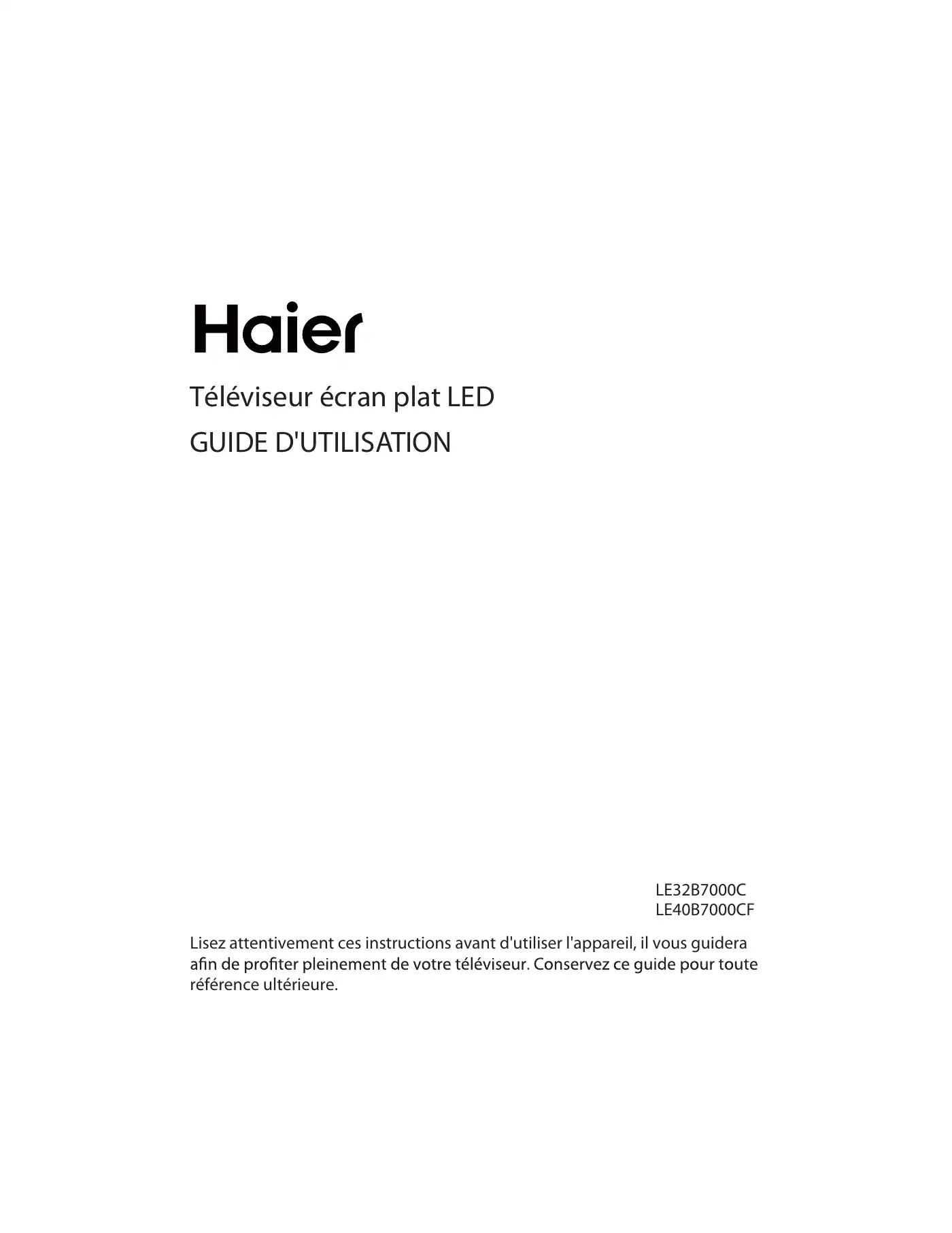 Haier LE32B7000C Instruction Manual Manual pdf 31 page image
