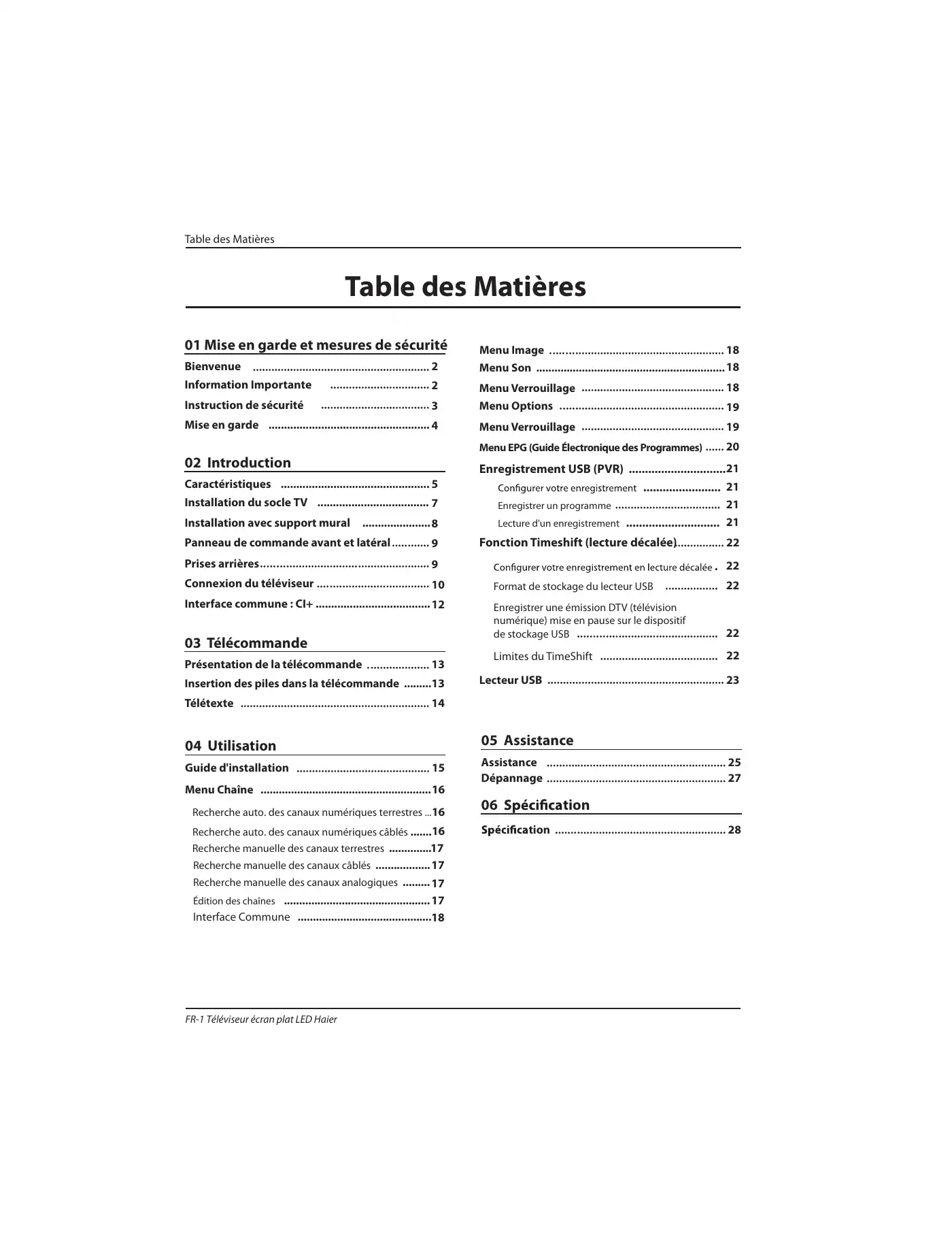 Haier LE32B7000C Instruction Manual Manual pdf 32 page image