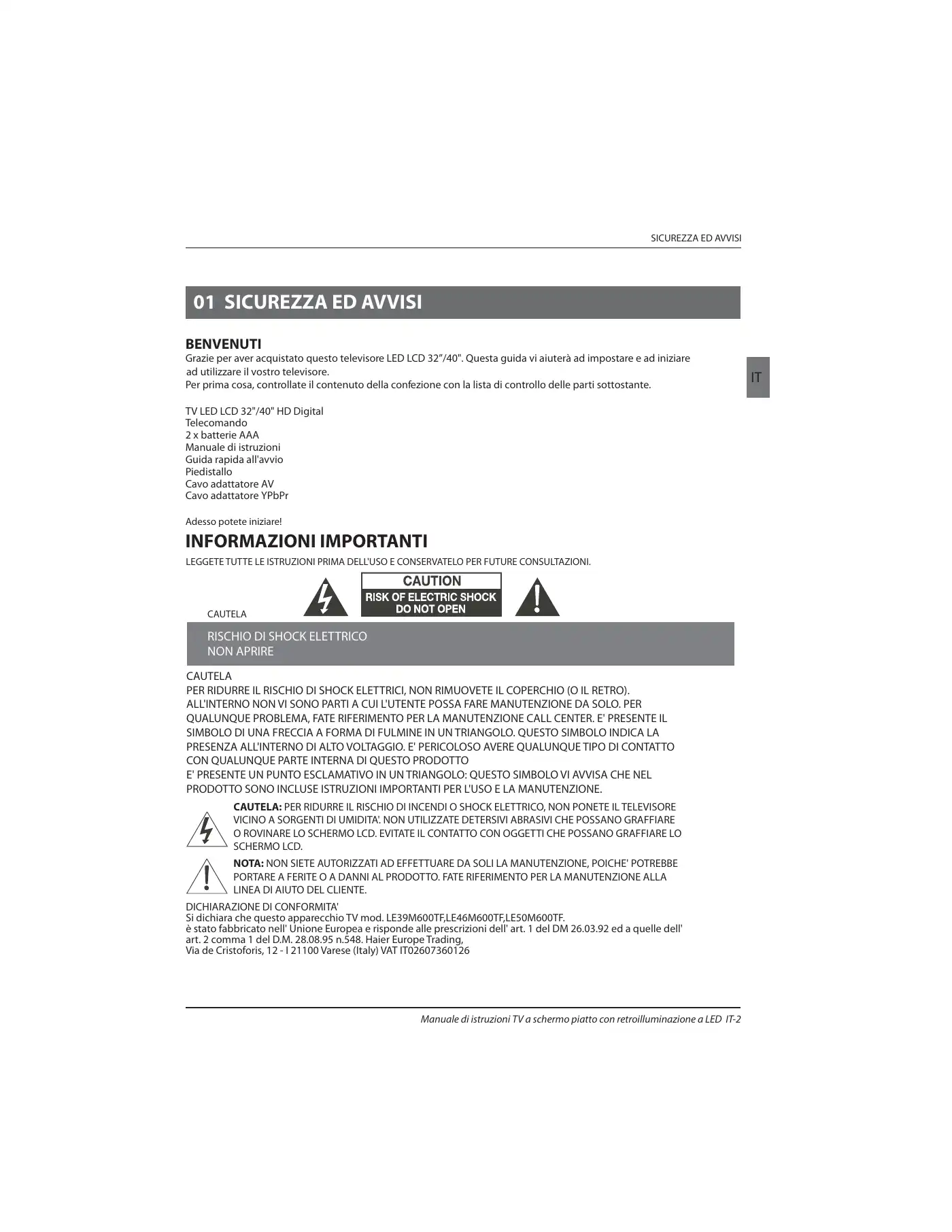 Haier LE32B7000C Instruction Manual Manual pdf 94 page image