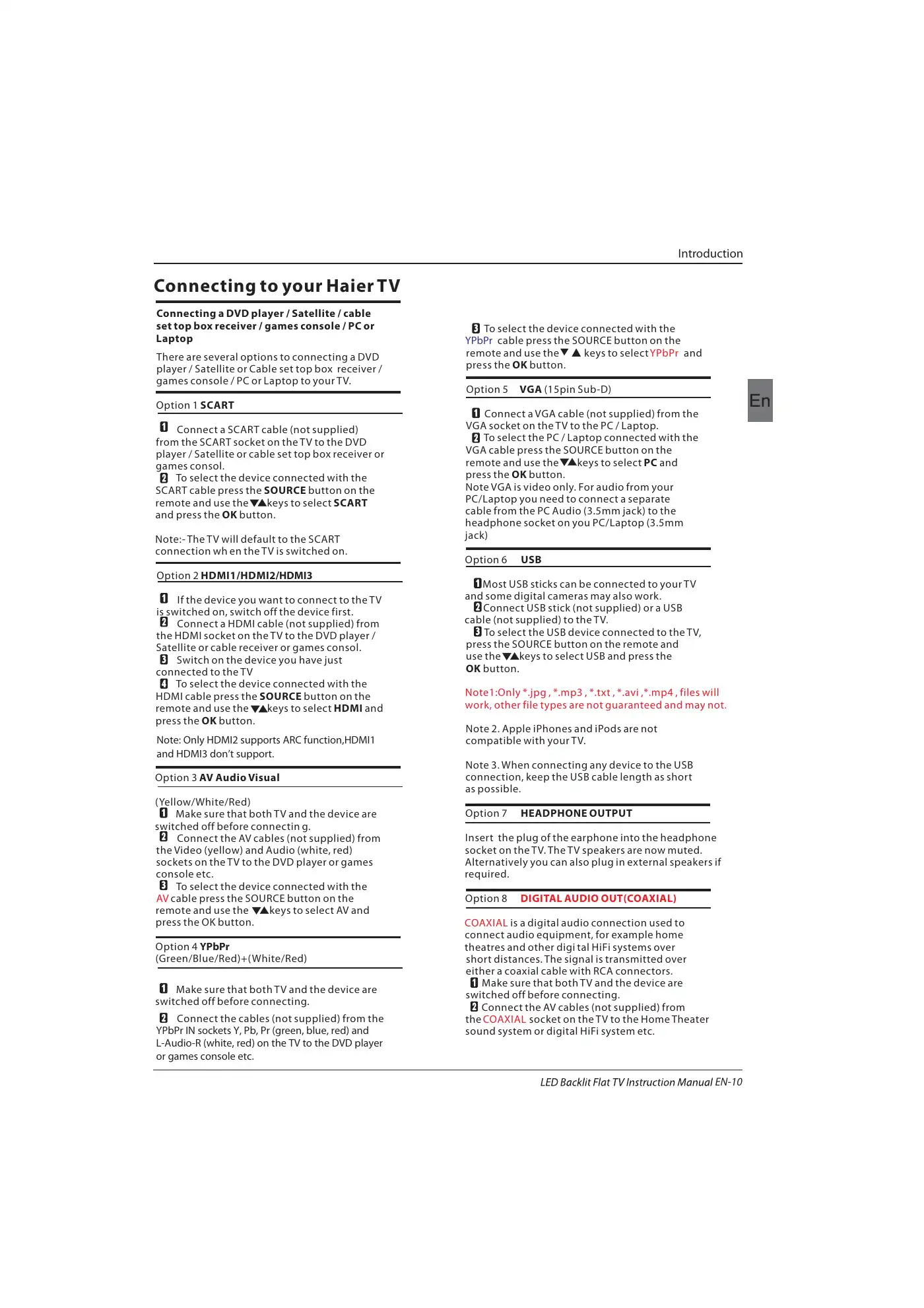 Haier LE39B7000C Instruction Manual Manual pdf 11 page image