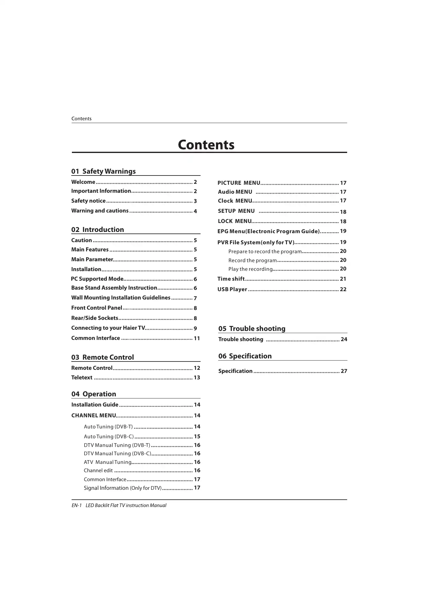 Haier LE39B7000C Instruction Manual Manual pdf 2 page image