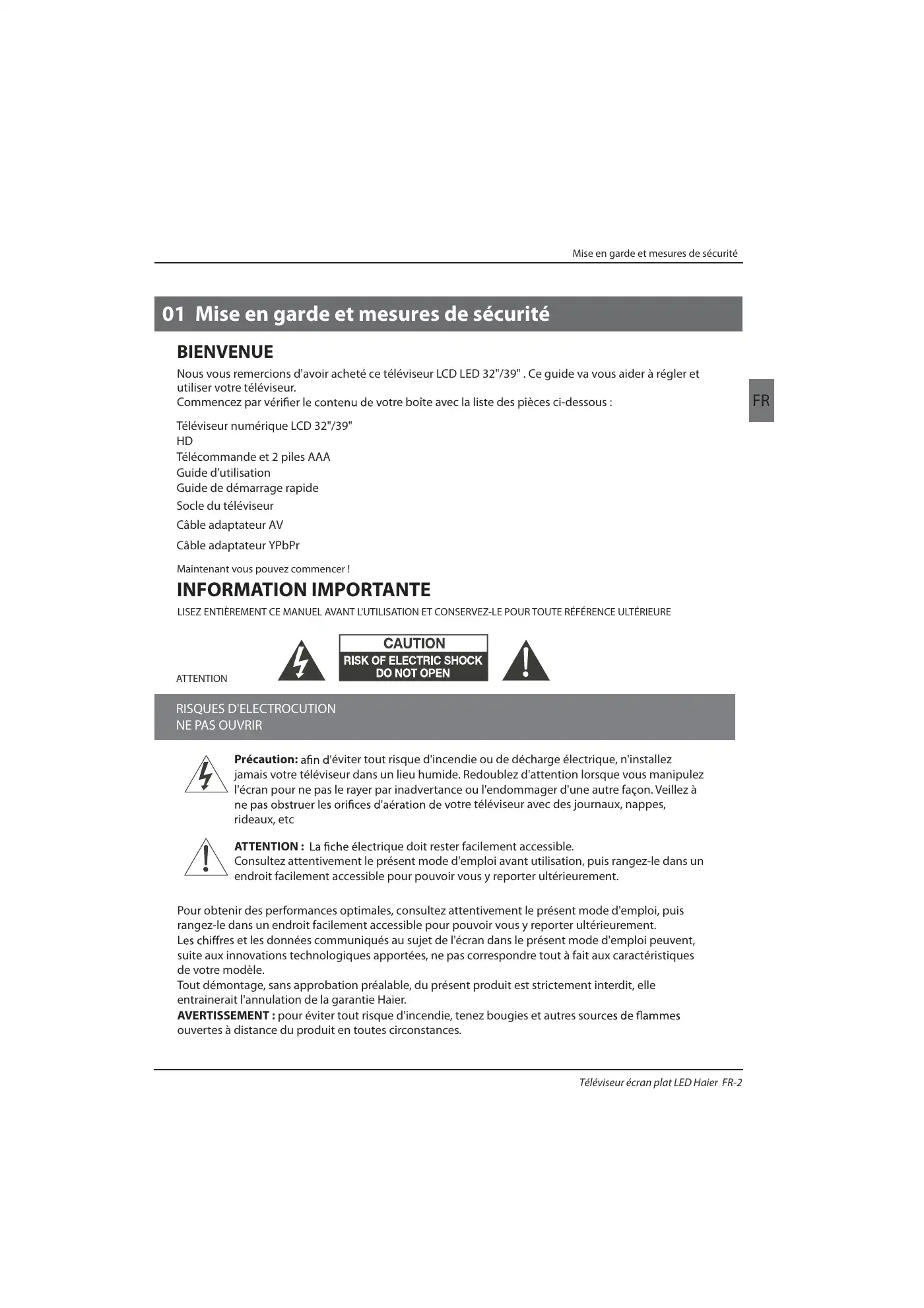 Haier LE39B7000C Instruction Manual Manual pdf 33 page image