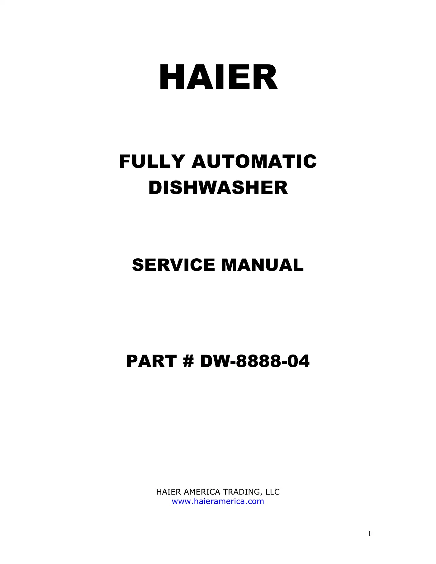 Haier BKD45W Service Manual Manual pdf 1 page image