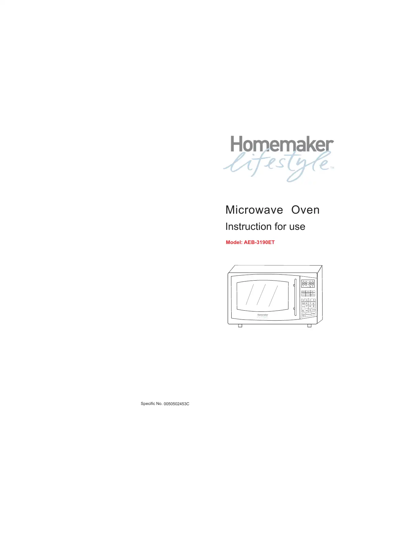 Haier AEB-3190ET Instructions For Use Manual Manual pdf 1 page image