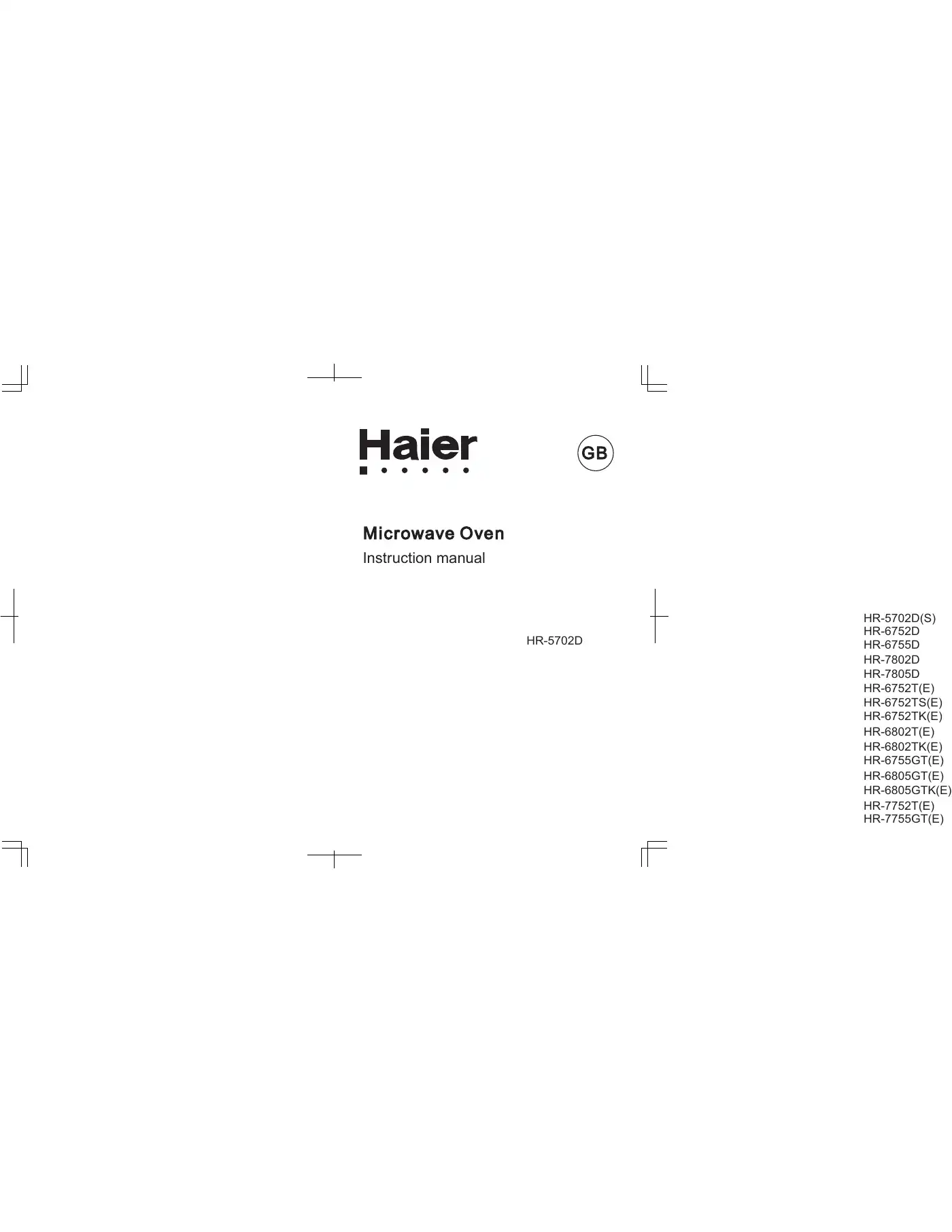Haier HR-5702D Instruction Manual Manual pdf 1 page image
