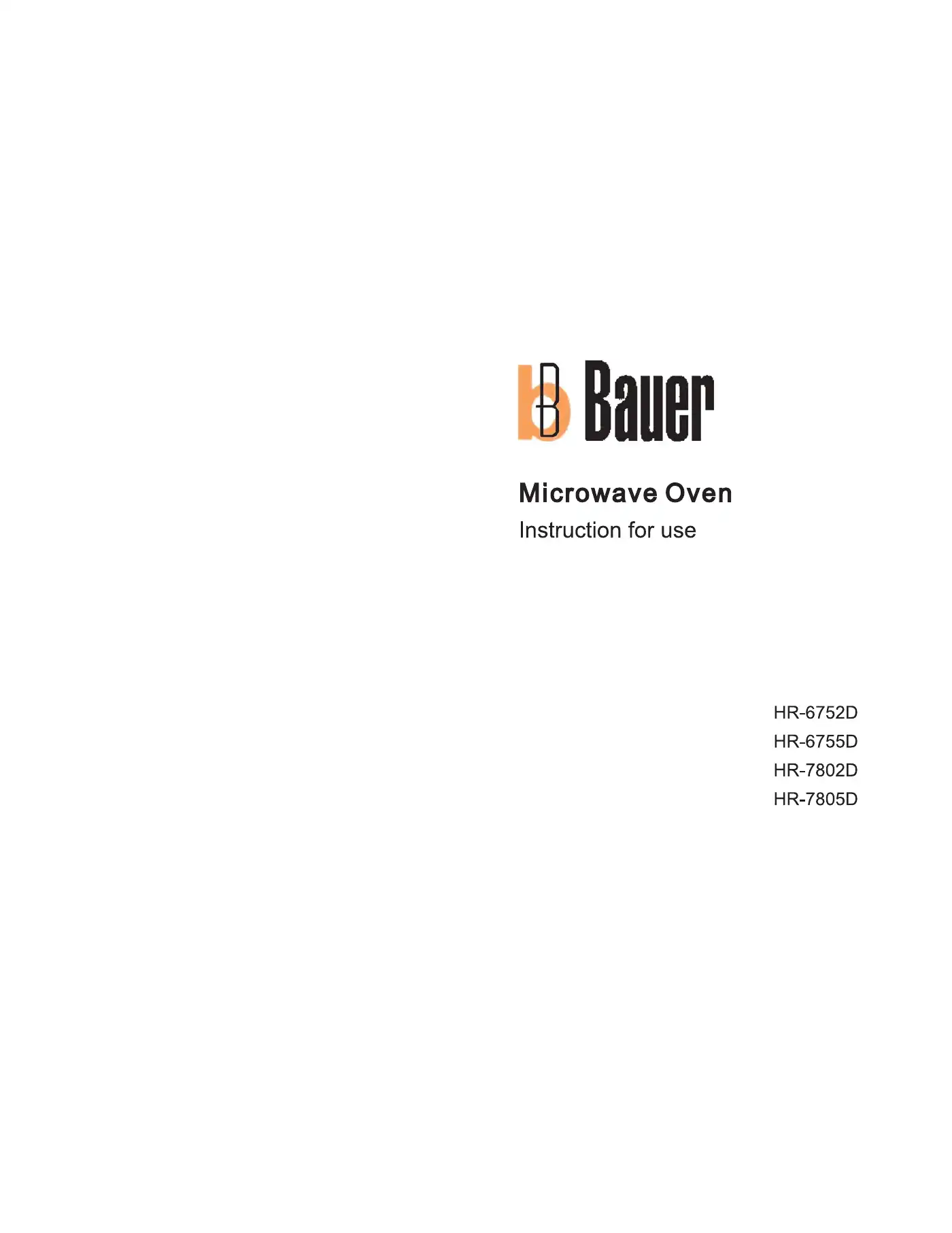 Haier Bauer HR-6752D Instructions For Use Manual Manual pdf 1 page image