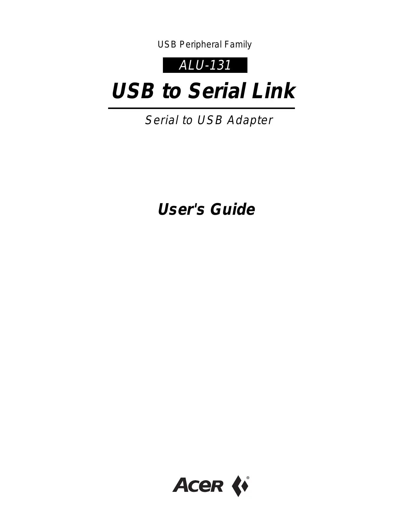 Acer ALU-13 User Manual Manual pdf 1 page image