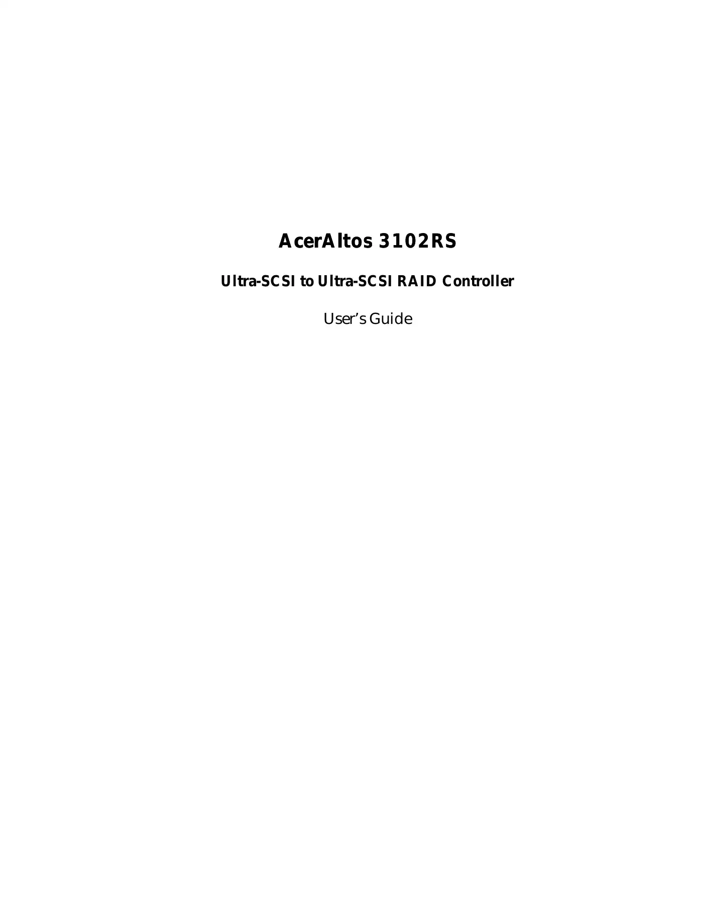 Acer AcerAltos 3102RS User Manual Manual pdf 1 page image