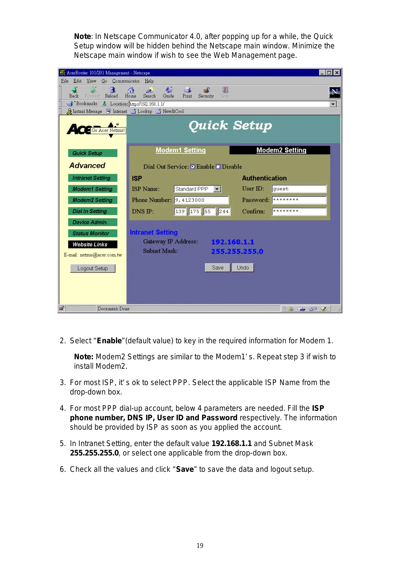 Acer 101/201 User Manual Manual pdf 19 page image