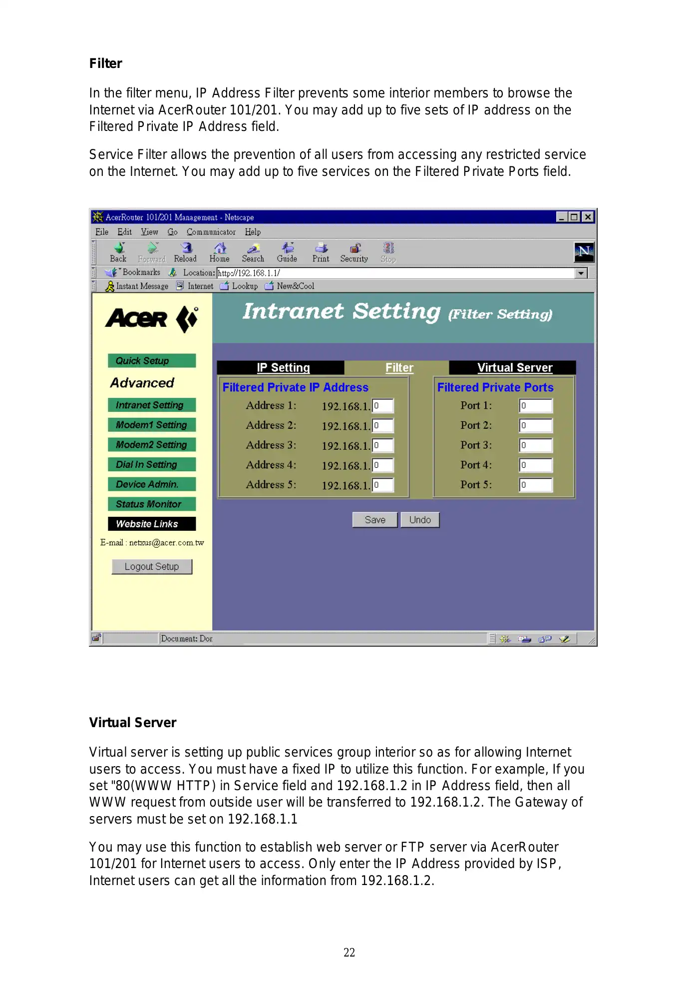 Acer 101/201 User Manual Manual pdf 22 page image