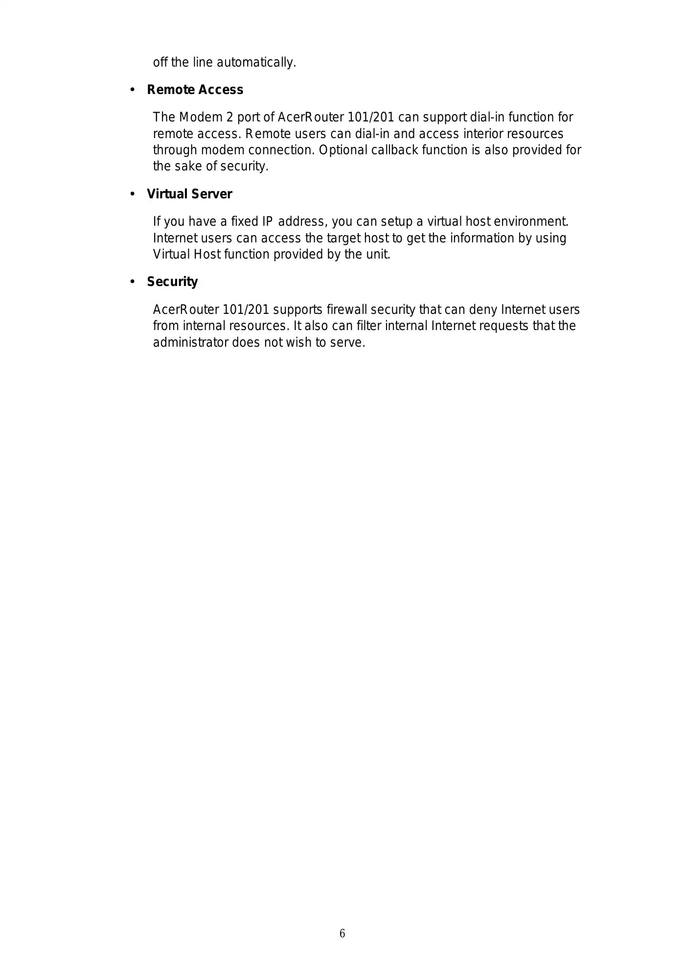 Acer 101/201 User Manual Manual pdf 6 page image