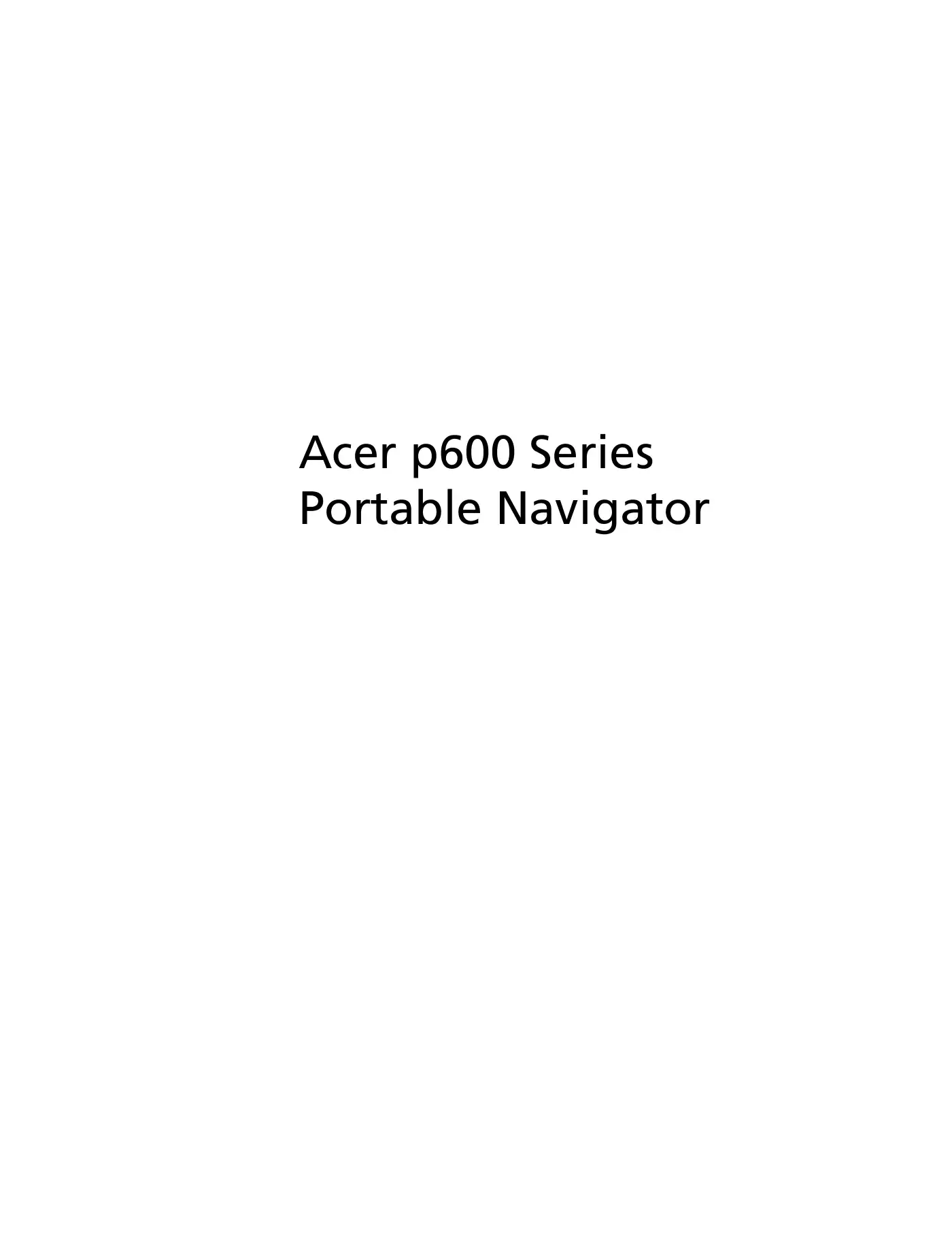 Acer P600 Series User Manual Manual pdf 1 page image