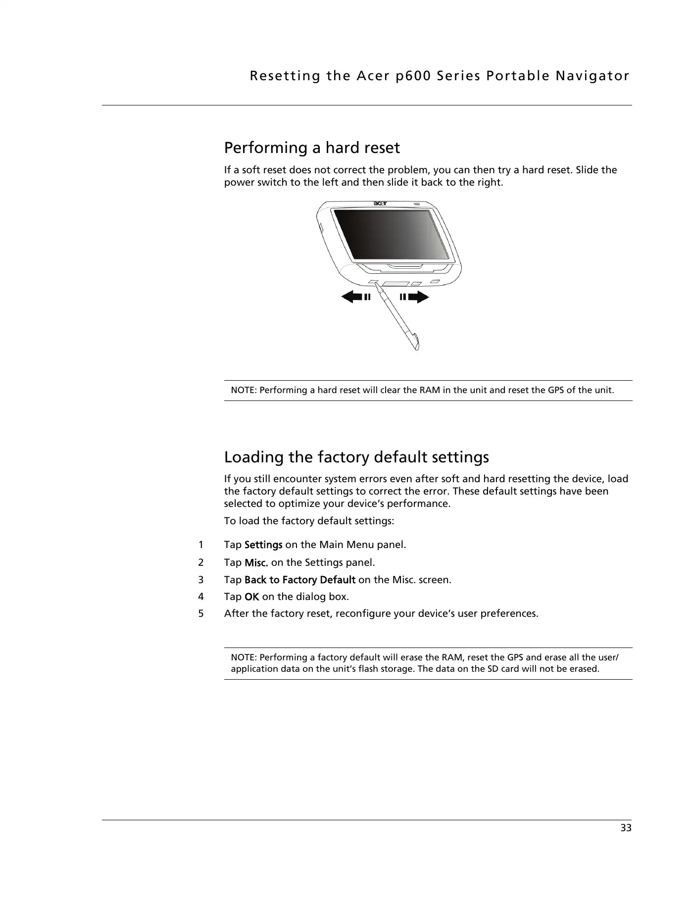 Acer P600 Series User Manual Manual pdf 57 page image
